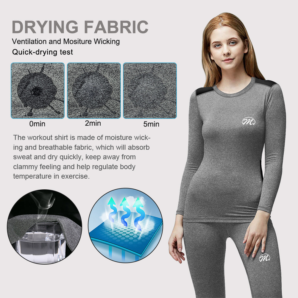 MEETWEE Grey Winter Thermal Underwear Set