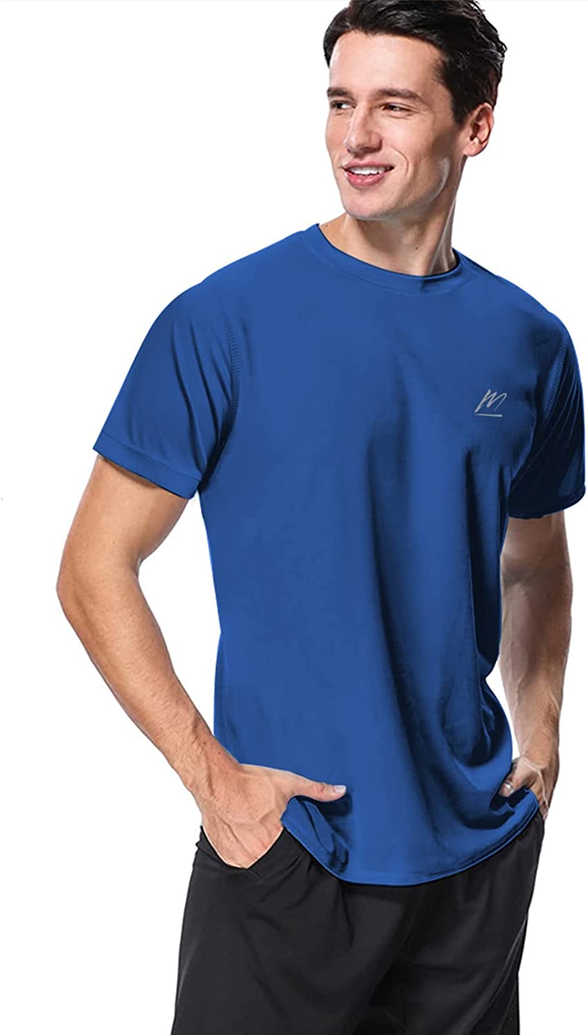 Men's Swim Shirts Rash Guard UPF 50+ Sun Protection Shirt Quick Dry SPF Short Sleeve Workout Fishing Running T Shirts