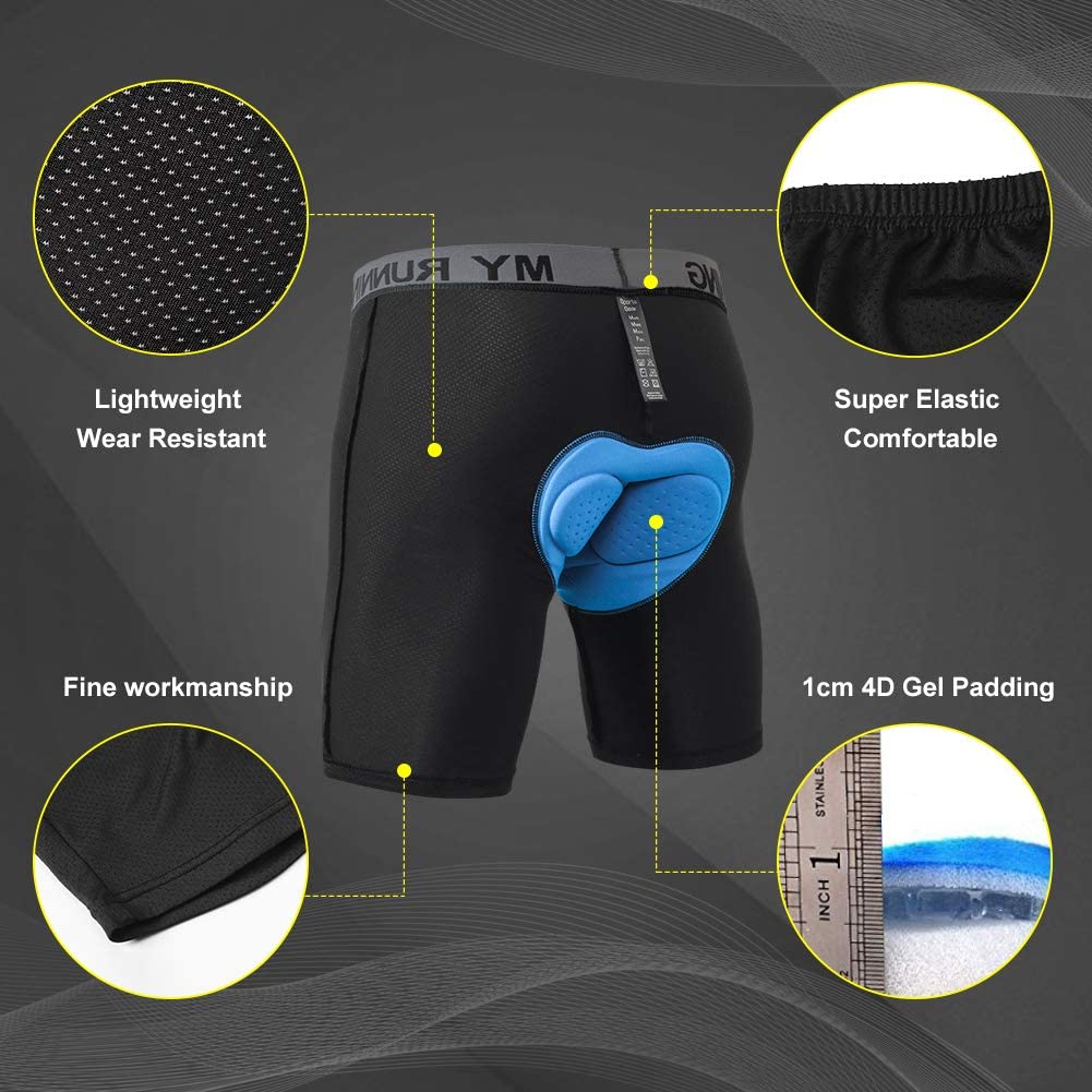 MEETYOO Men's Cycling Shorts, 3D Padded Cycling Underwear, Quick Dry Breathable Bike Bicycle Tights Leggings - Meetyooshop-DealsGloble