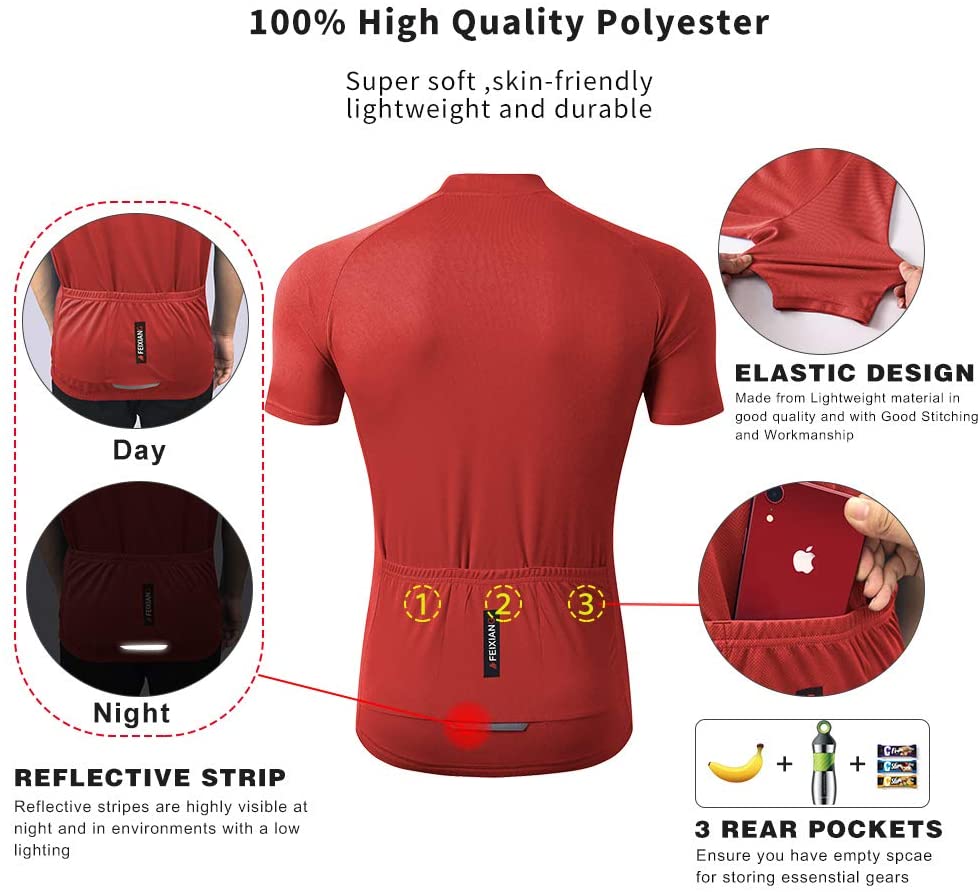 MEETWEE Men’s Cycling Jerseys, Short Sleeve Biking Cycle Tops Quick Dry Breathable Mountain Bike MTB Shirt Racing Bicycle Clothes - Meetyooshop-DealsGloble
