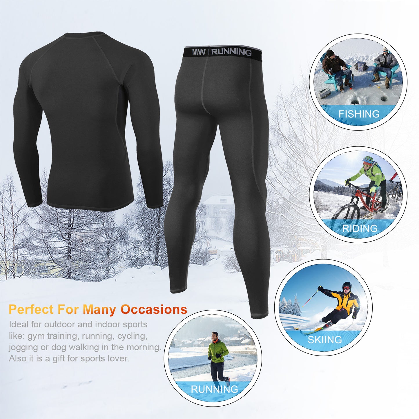 Thermal Underwear for Men Winter Quick Dry Base Layer
