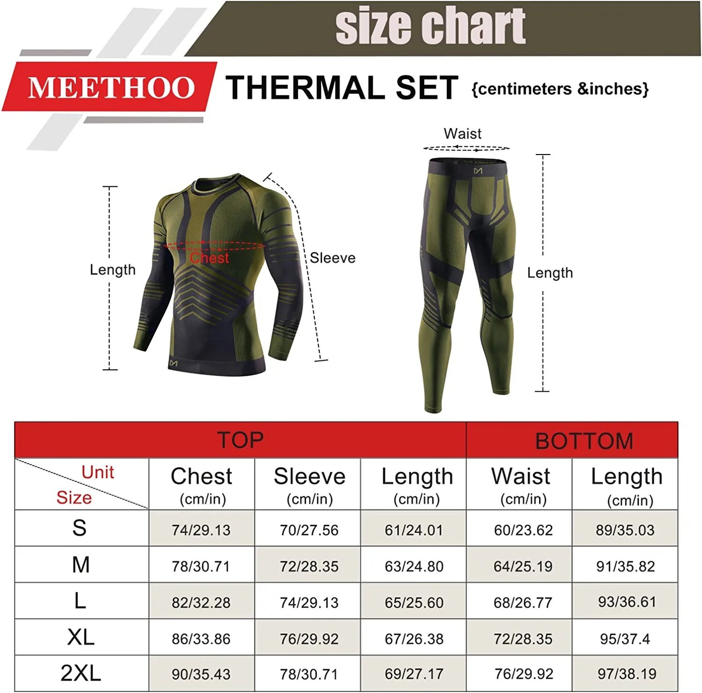 Men's Thermal Underwear Set Winter Gear Men Base Layer Long Johns Bottom