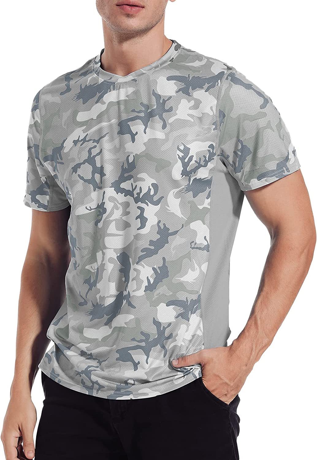 Men’s Rash Guard, Rash Vest UPF 50+ Short Sleeve T Shirt UV Sun Protection Top for Running Surfing Sports