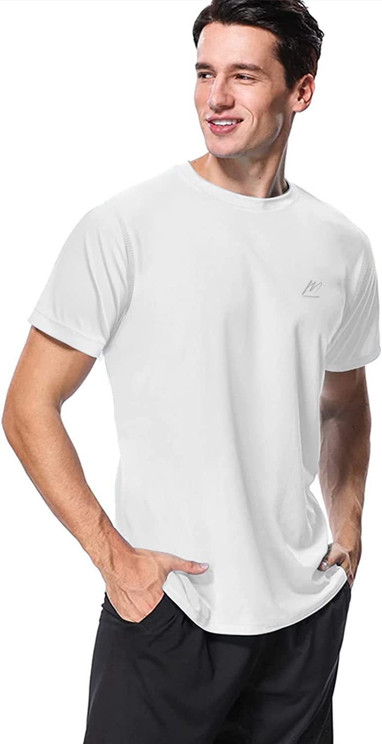 Men's Swim Shirts Rash Guard UPF 50+ Sun Protection Shirt Quick Dry SPF Short Sleeve Workout Fishing Running T Shirts