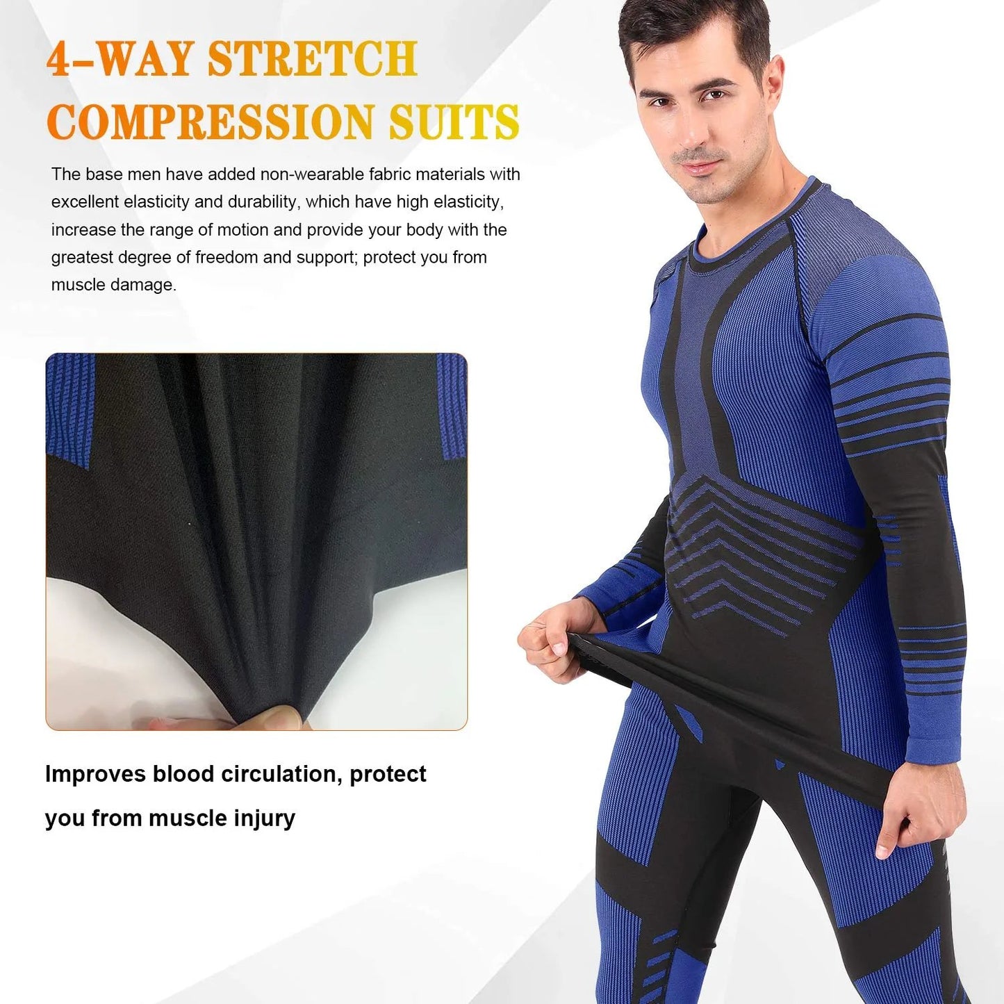 Men's Thermal Underwear Set Winter Gear Men Base Layer Long Johns Bottom