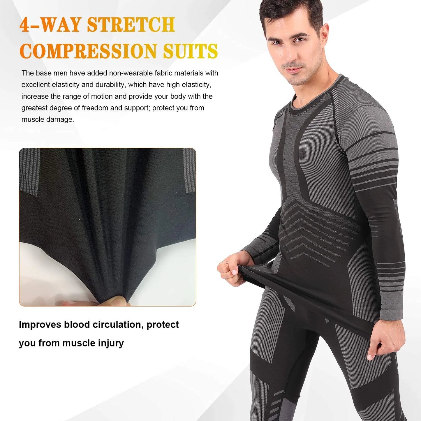 Men's Thermal Underwear Set Winter Gear Men Base Layer Long Johns Bottom