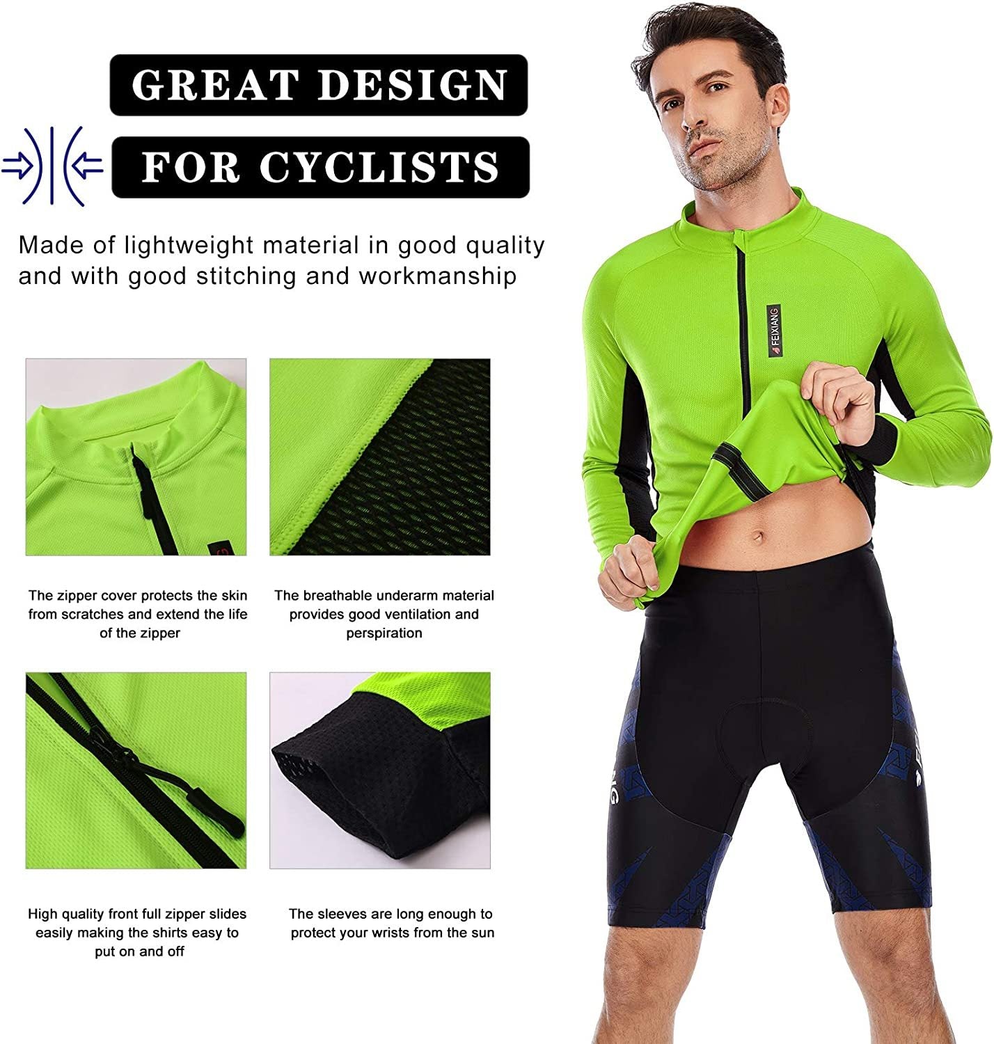 Men’s Cycling Jersey, Short Sleeve Biking Cycle Tops Quick Dry Breathable Mountain Bike MTB Shirt Racing Bicycle Clothes