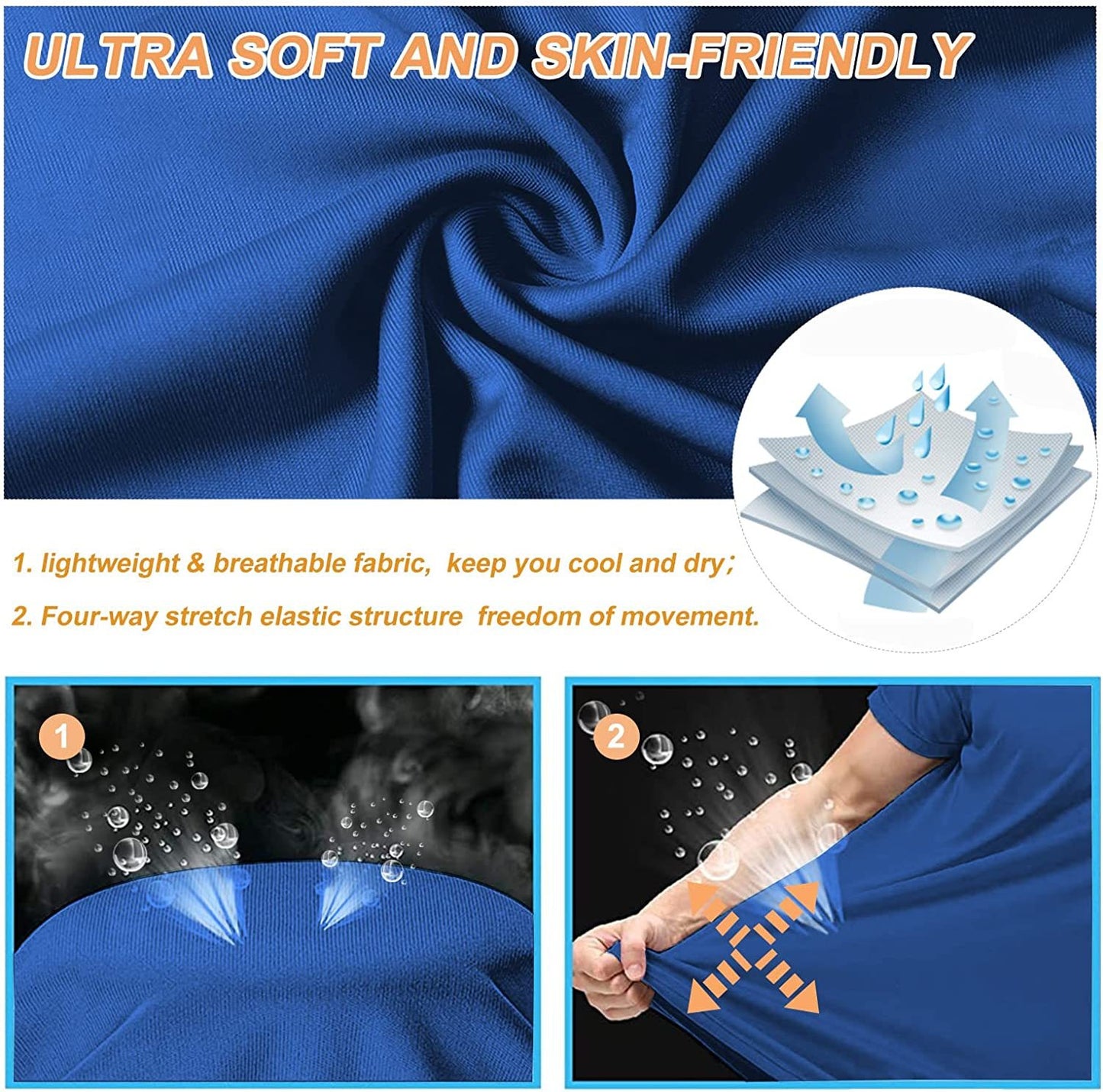 Men's Swim Shirts Rash Guard UPF 50+ Sun Protection Shirt Quick Dry SPF Short Sleeve Workout Fishing Running T Shirts
