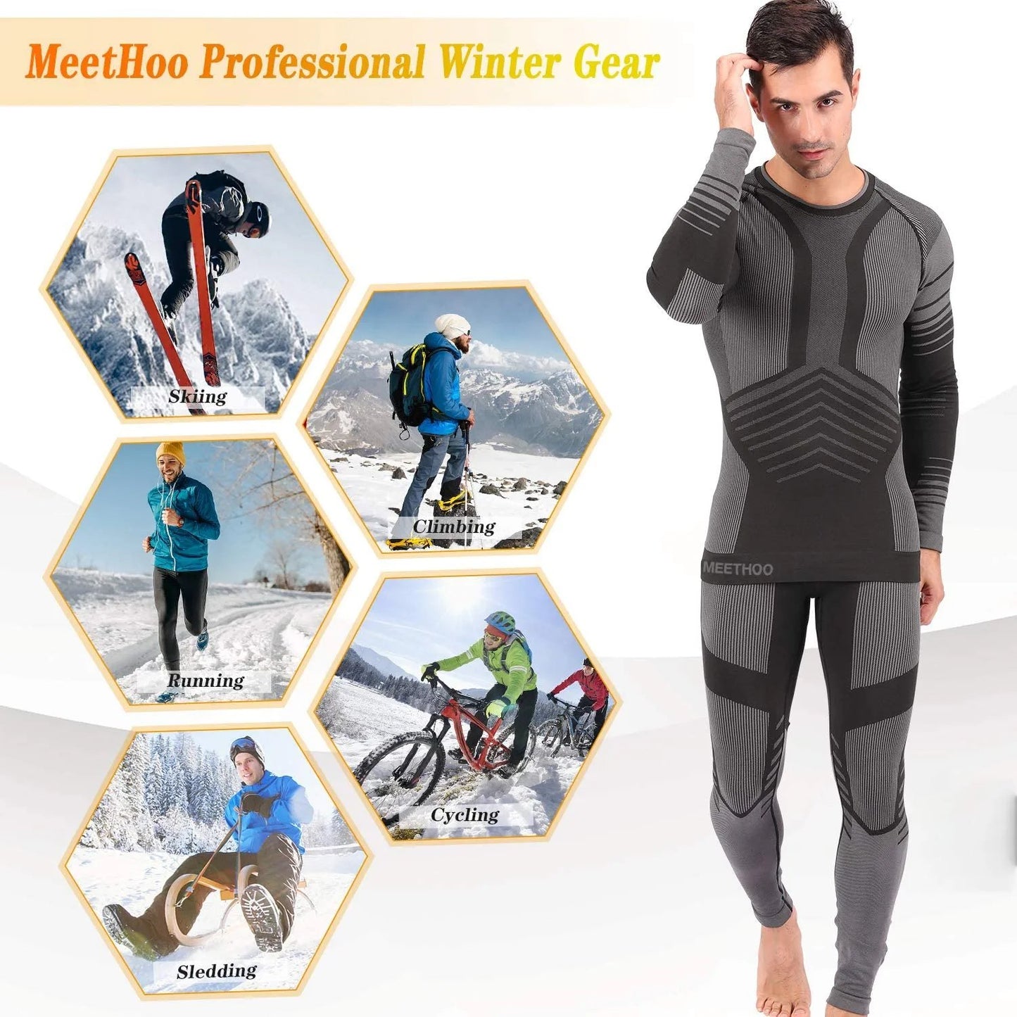 Men's Thermal Underwear Set Winter Gear Men Base Layer Long Johns Bottom