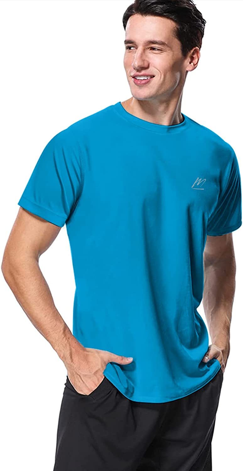 Men's Swim Shirts Rash Guard UPF 50+ Sun Protection Shirt Quick Dry SPF Short Sleeve Workout Fishing Running T Shirts
