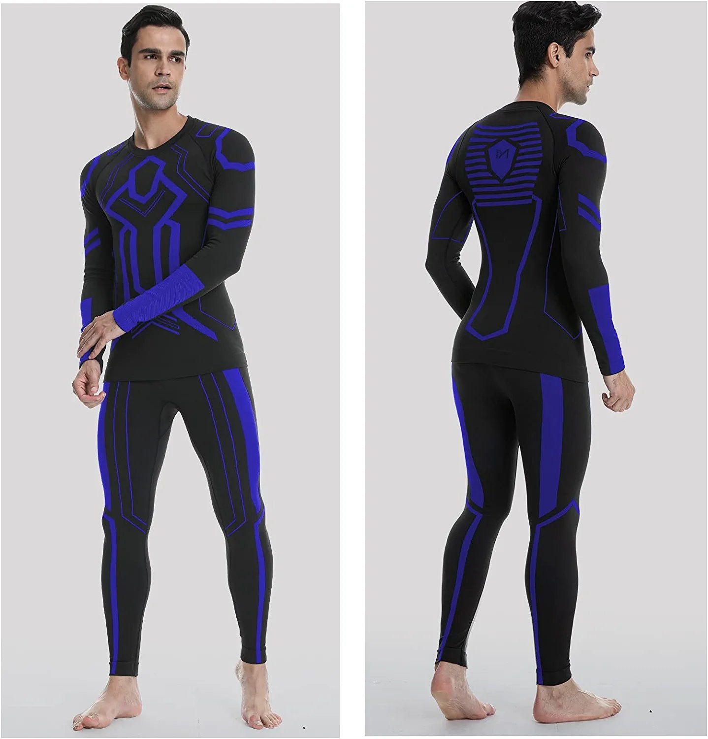 Men's Thermal Underwear Set, Winter Base Layer Sport Long Johns Top & Bottom Suit Compression Cold Weather Gear for Skiing