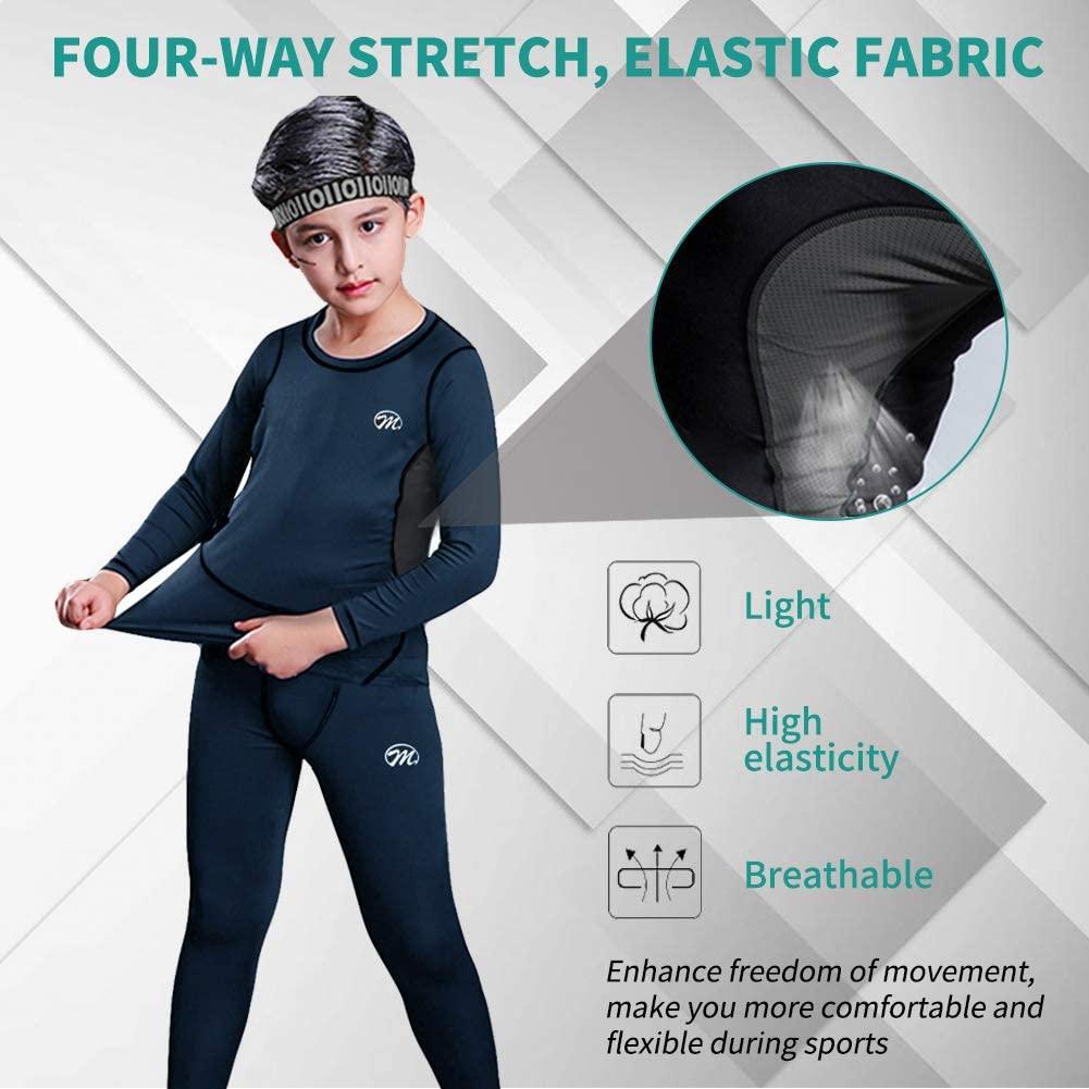 Thermal Underwear Set for Kids Fleece Lined Long Johns Base Layer