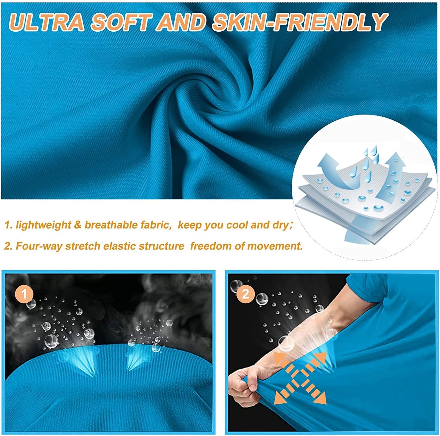 Men's Swim Shirts Rash Guard UPF 50+ Sun Protection Shirt Quick Dry SPF Short Sleeve Workout Fishing Running T Shirts