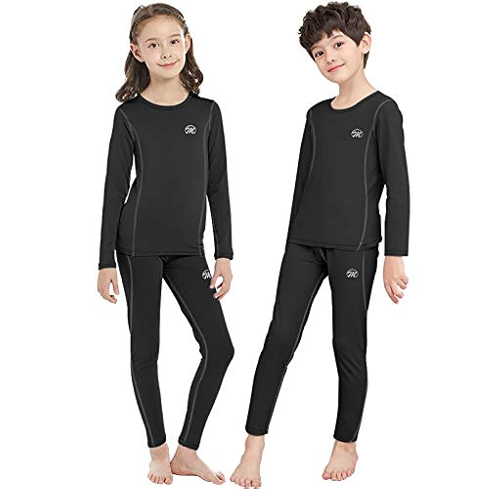 Kids Thermal Underwear Set, Unisex Base Layer Boys Girls Youth Fleece Long John