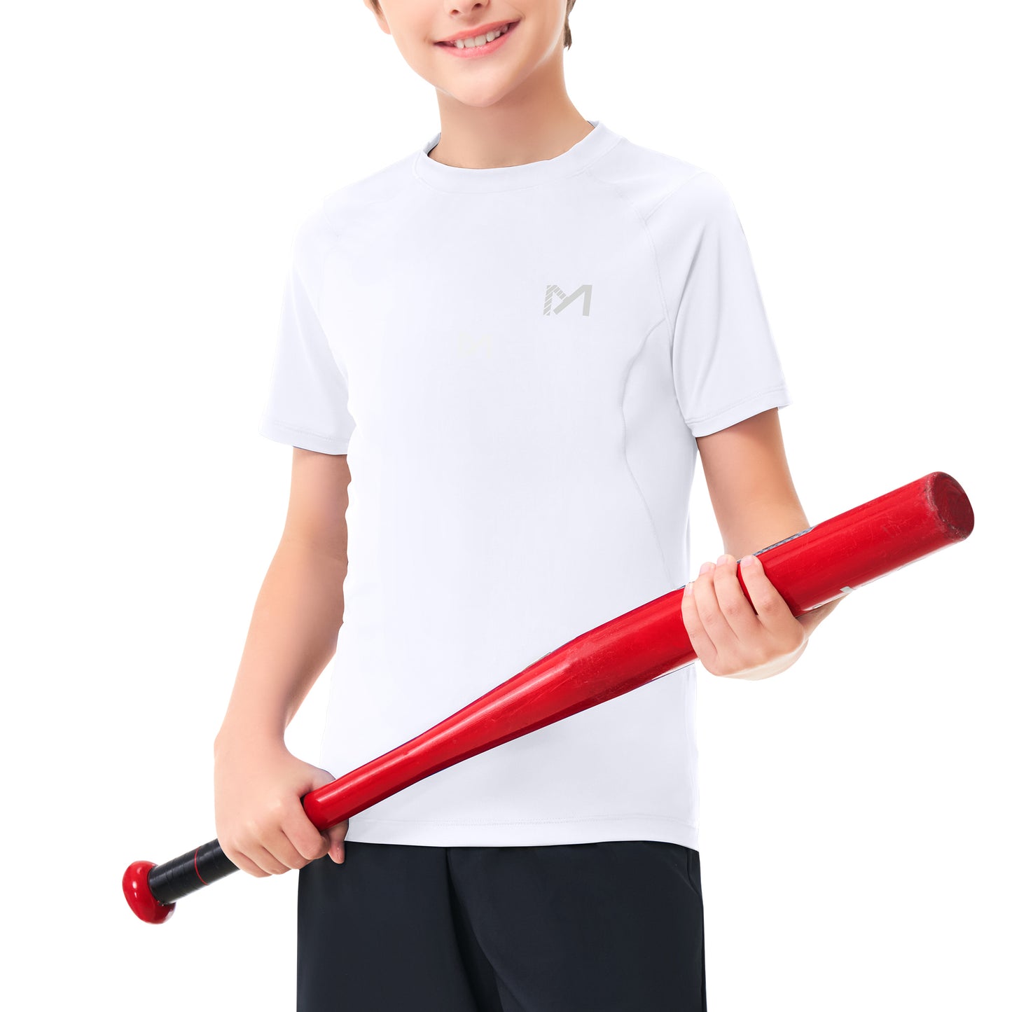 Boys Compression Shirt Youth Tights Athletic Undershirt Kids Base Layer T-Shirt UPF 50 Sun Protect Tops