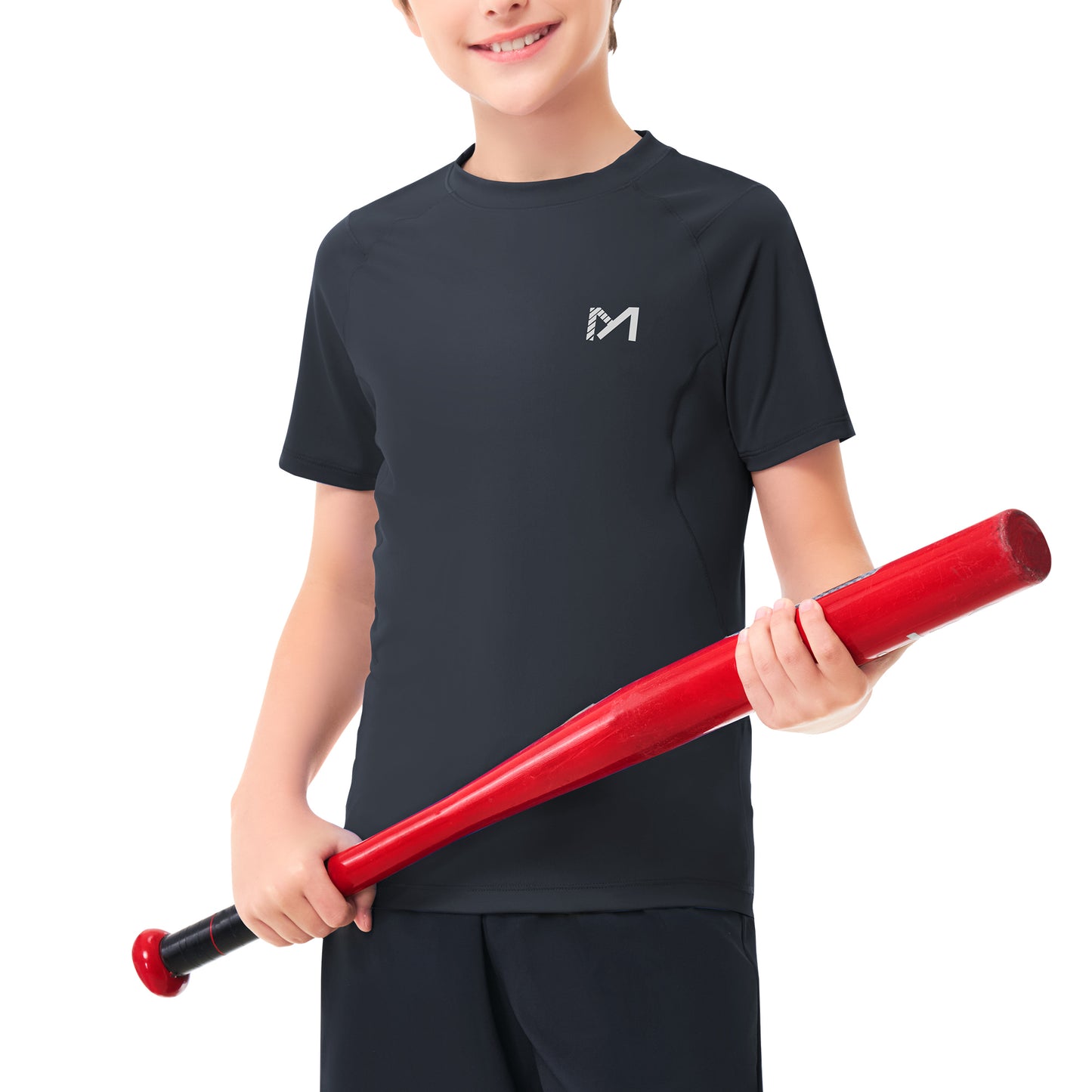 Boys Compression Shirt Youth Tights Athletic Undershirt Kids Base Layer T-Shirt UPF 50 Sun Protect Tops