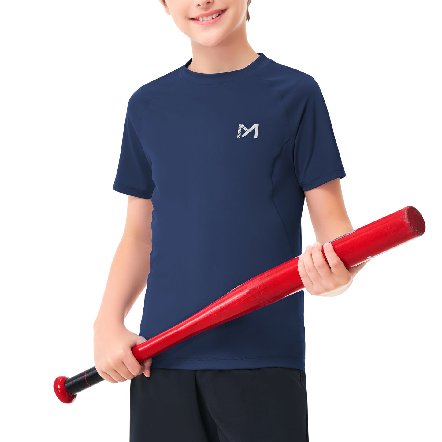 Boys Compression Shirt Youth Tights Athletic Undershirt Kids Base Layer T-Shirt UPF 50 Sun Protect Tops
