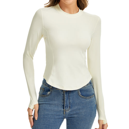 Women Thermal Underwear Shirts, Long Sleeve Thermal Tops Winter Warm Fleece Lined Base Layer for Skiing Running