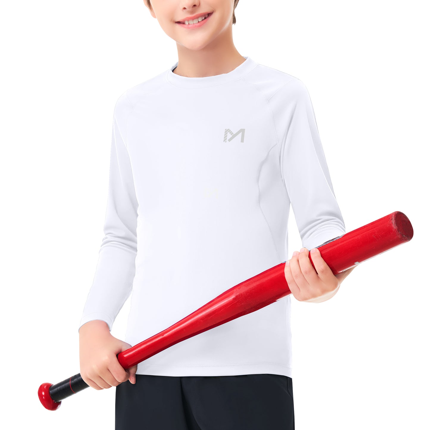 Boys Compression Shirt Youth Tights Athletic Undershirt Kids Base Layer T-Shirt UPF 50 Sun Protect Tops