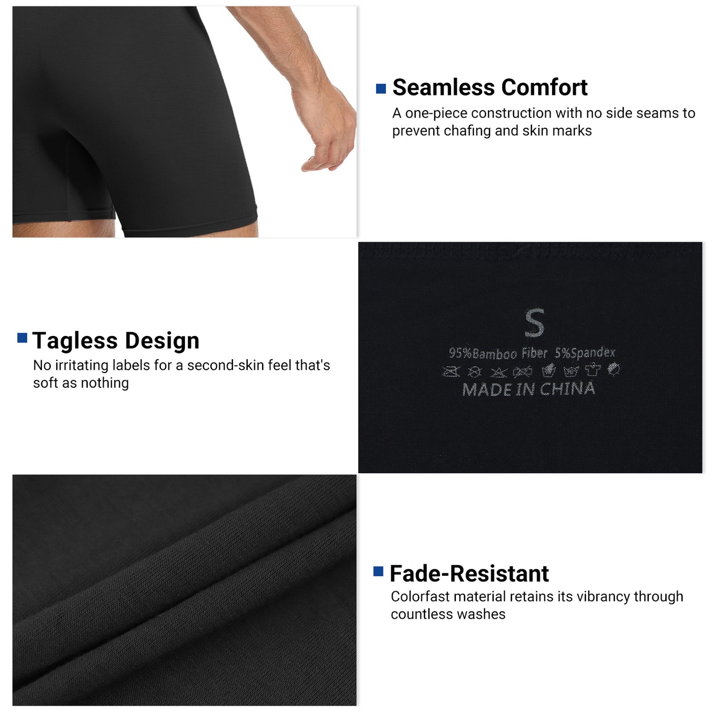 Men's Underwear Boxer Briefs Pack, Moisture-Wicking Underwear for Men Breathable No Ride Up Boxers