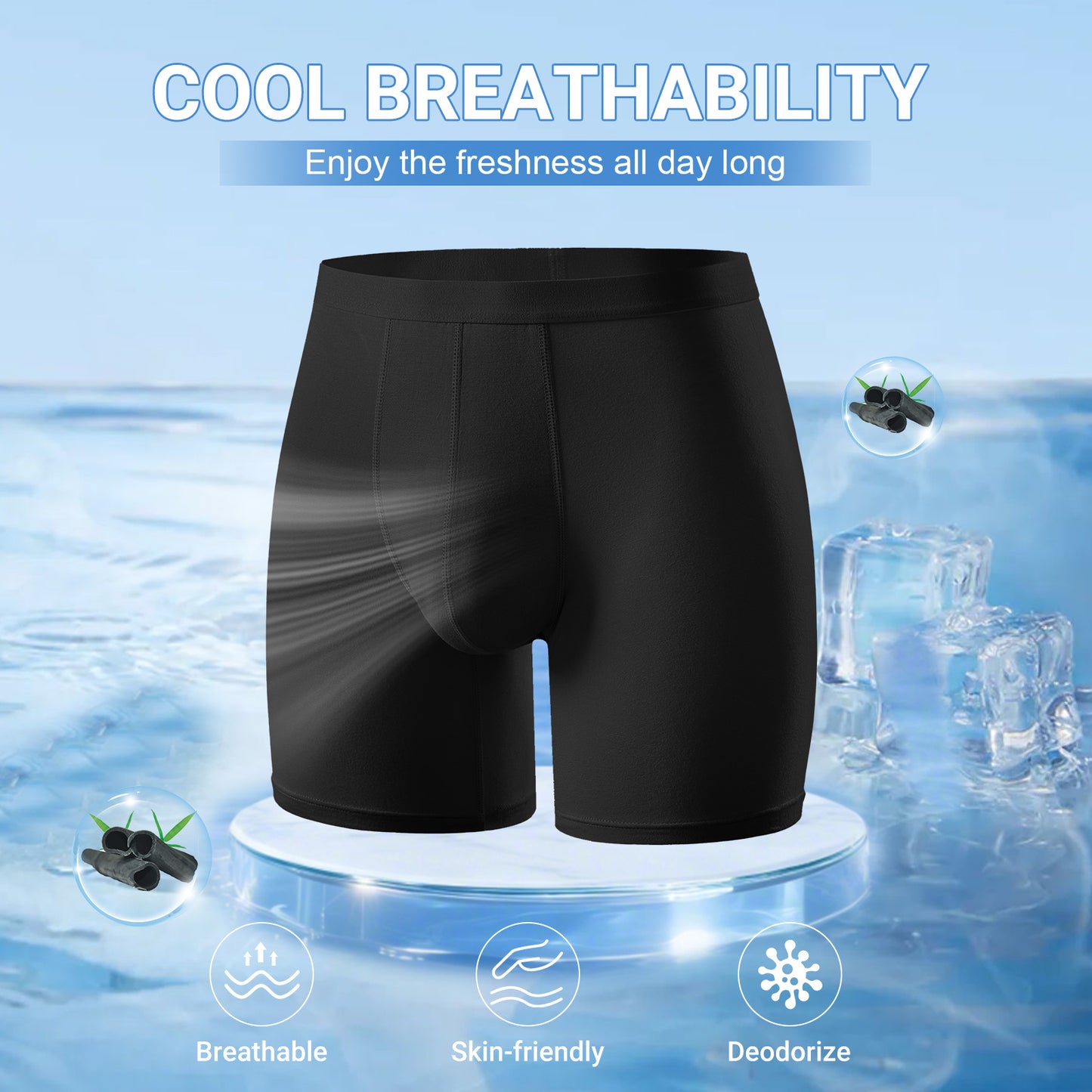 Men's Underwear Boxer Briefs Pack, Moisture-Wicking Underwear for Men Breathable No Ride Up Boxers