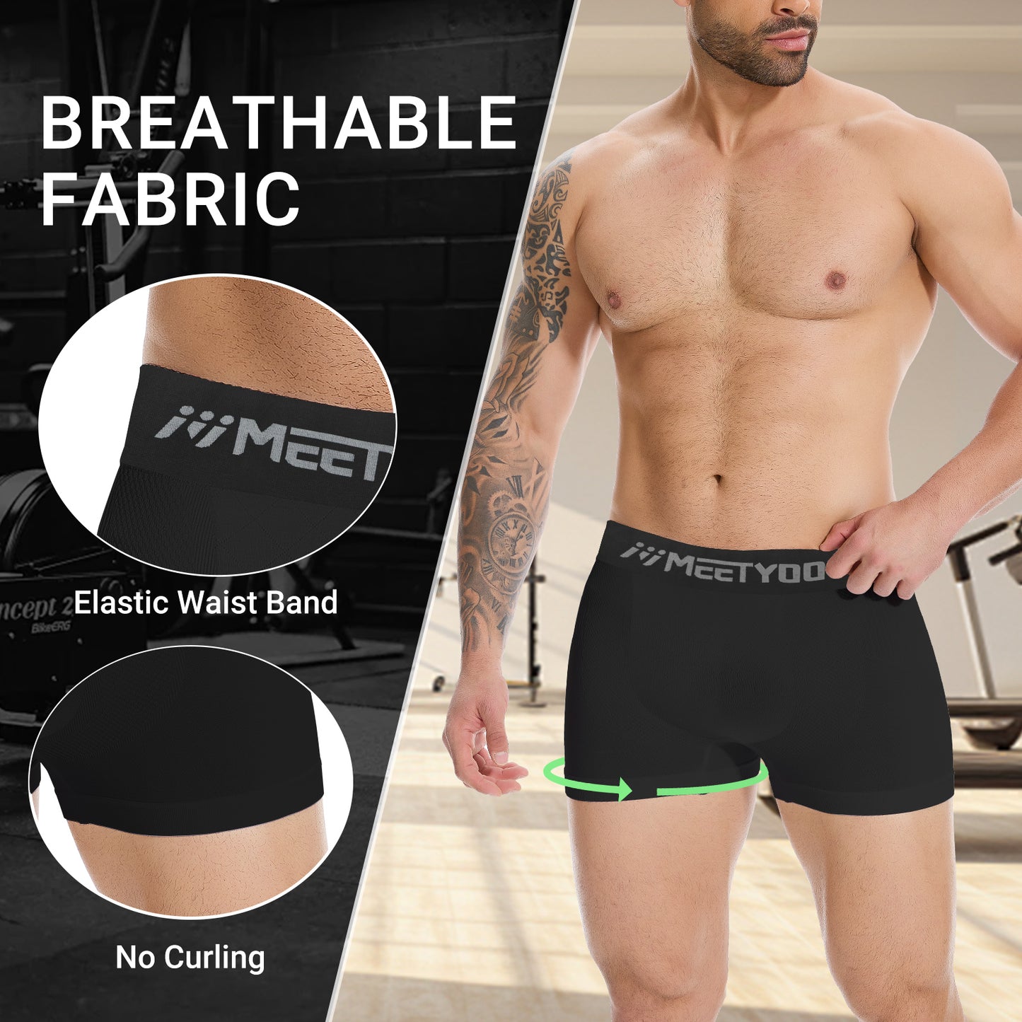 Compression Shorts Men, 3/4/5 Pack Spandex Running Shorts Athletic Workout Sport Performance Baselayer Underwear