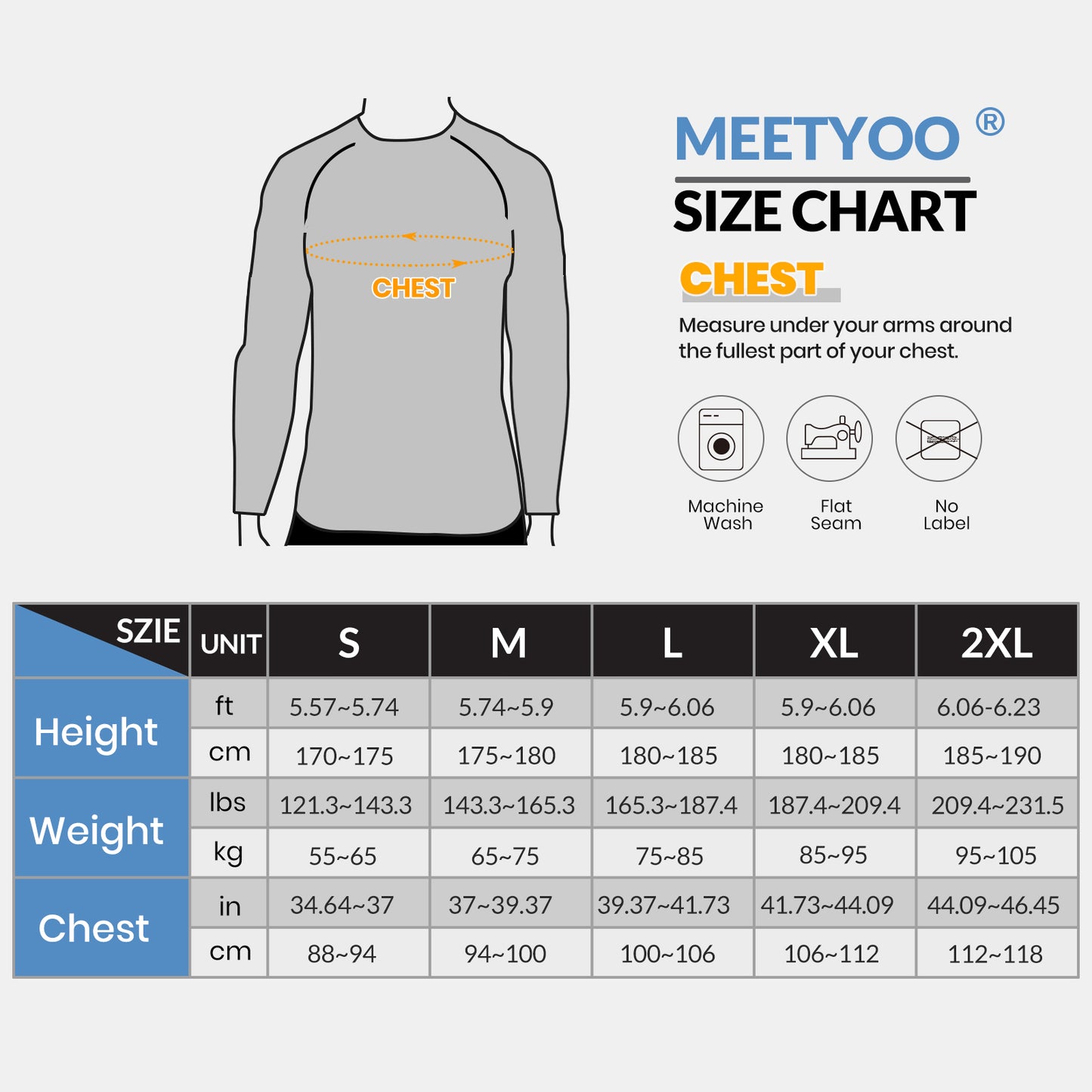 Long Sleeve Compression Shirts for Men, UPF 50+ UV Swim Shirts, Running Athletic Workout Base Layer Gray