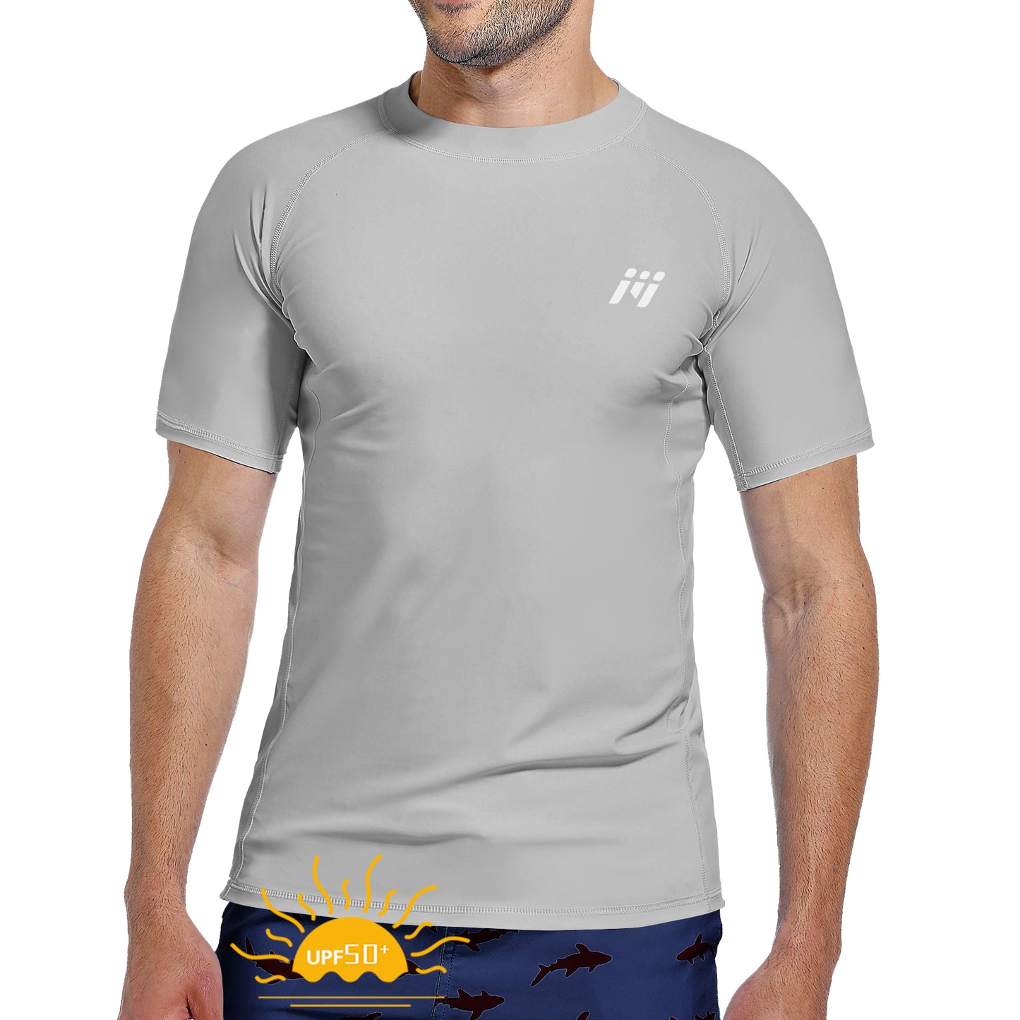 MEETWEE Men Swim Shirts Quick Dry Lightweight Rash Guard UV UPF 50+ Sun Protection Short Sleeve Beach Shirts Fishing