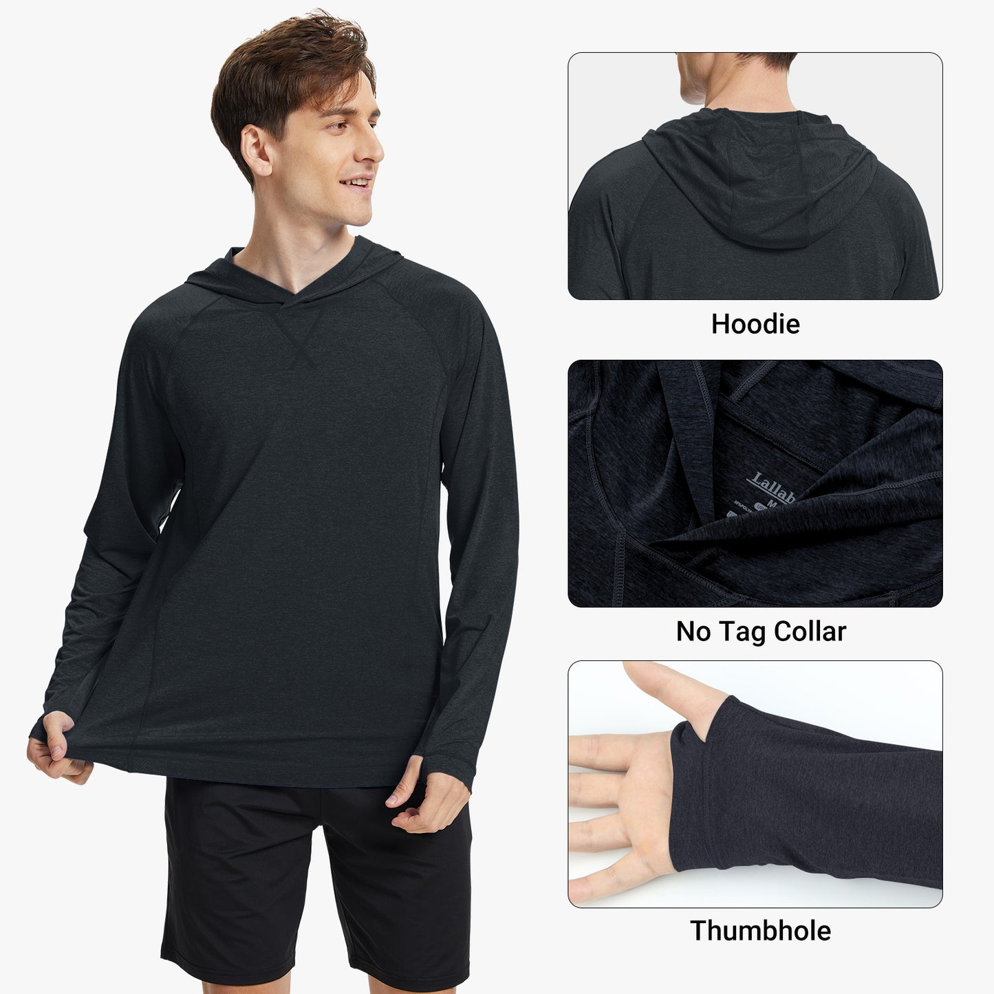 Fishing Shirts for Men Long Sleeve: UPF 100+ UV Sun Protection Hoodie - Swimming Hiking Outdoor Running Rash Guard