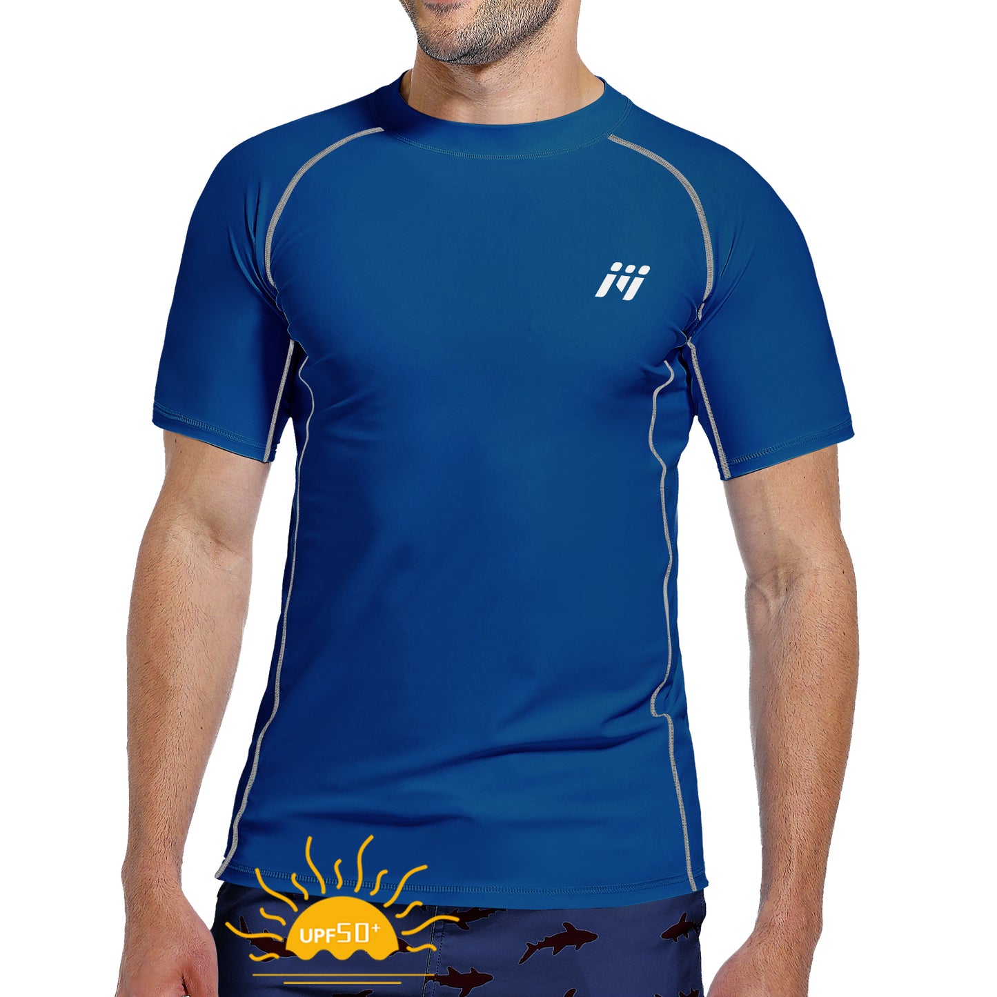 MEETWEE Men Swim Shirts Quick Dry Lightweight Rash Guard UV UPF 50+ Sun Protection Short Sleeve Beach Shirts Fishing