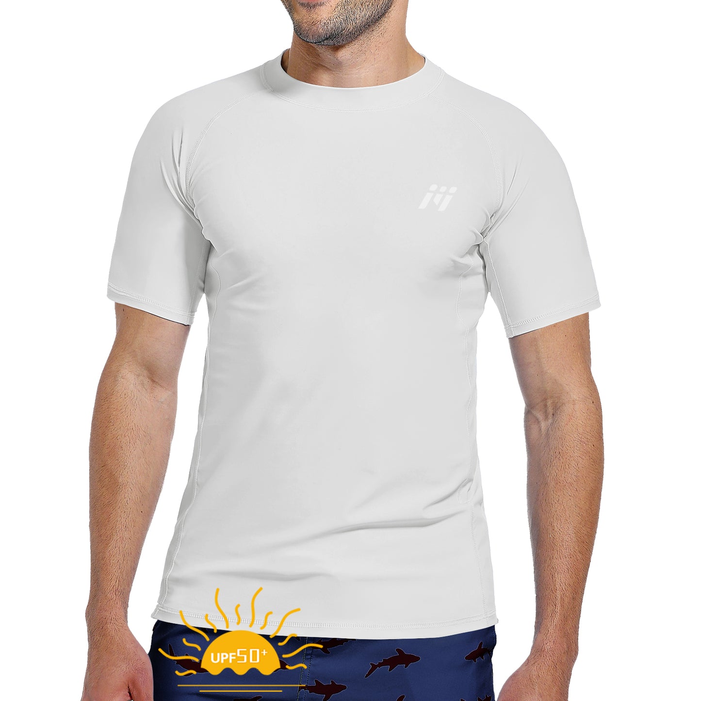 MEETWEE Men Swim Shirts Quick Dry Lightweight Rash Guard UV UPF 50+ Sun Protection Short Sleeve Beach Shirts Fishing