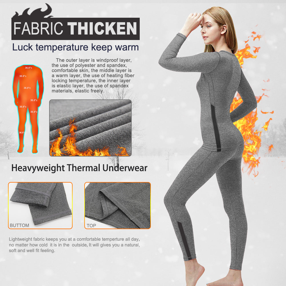 MEETWEE Grey Winter Thermal Underwear Set