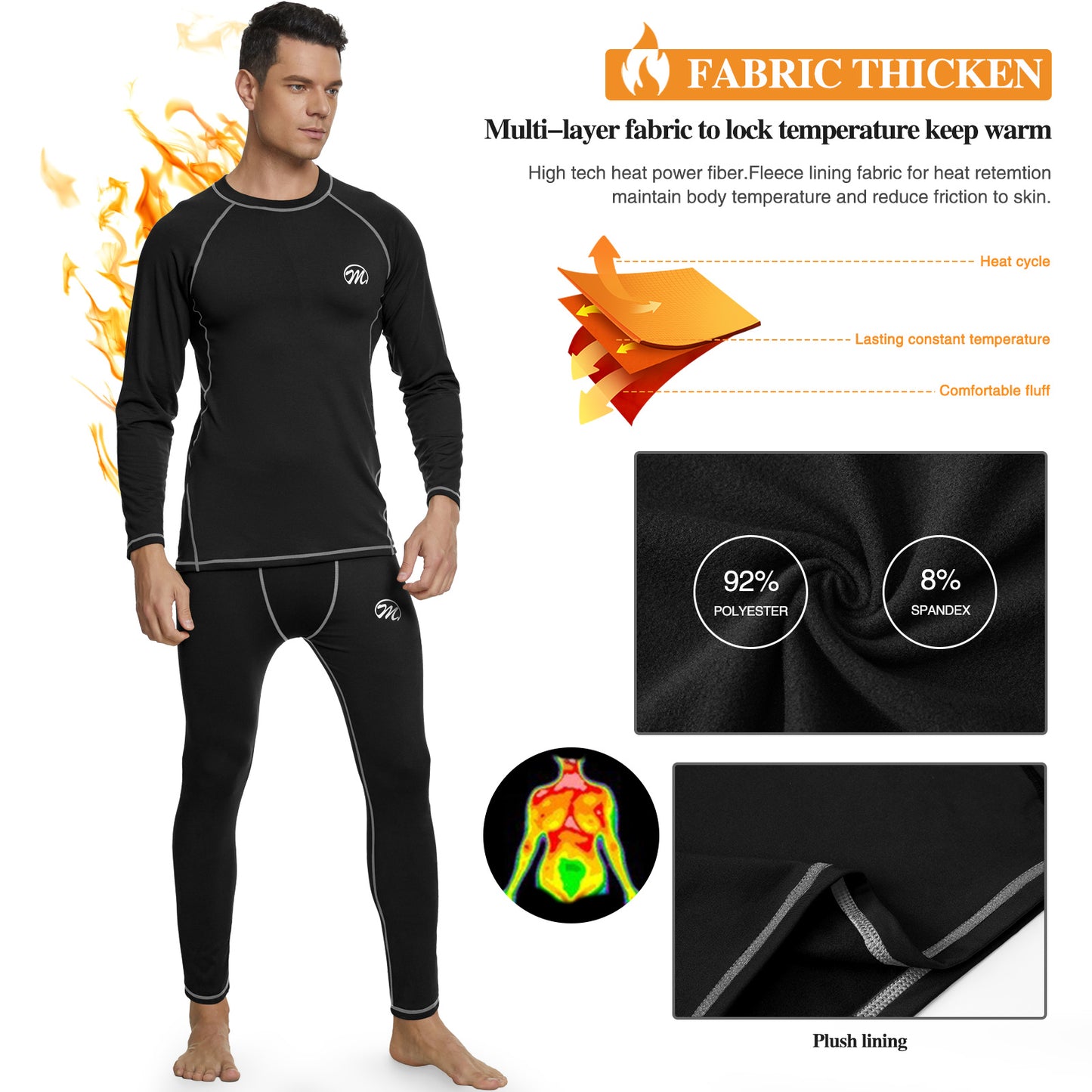 Men's Base Layer Warm Thermal Underwear Set