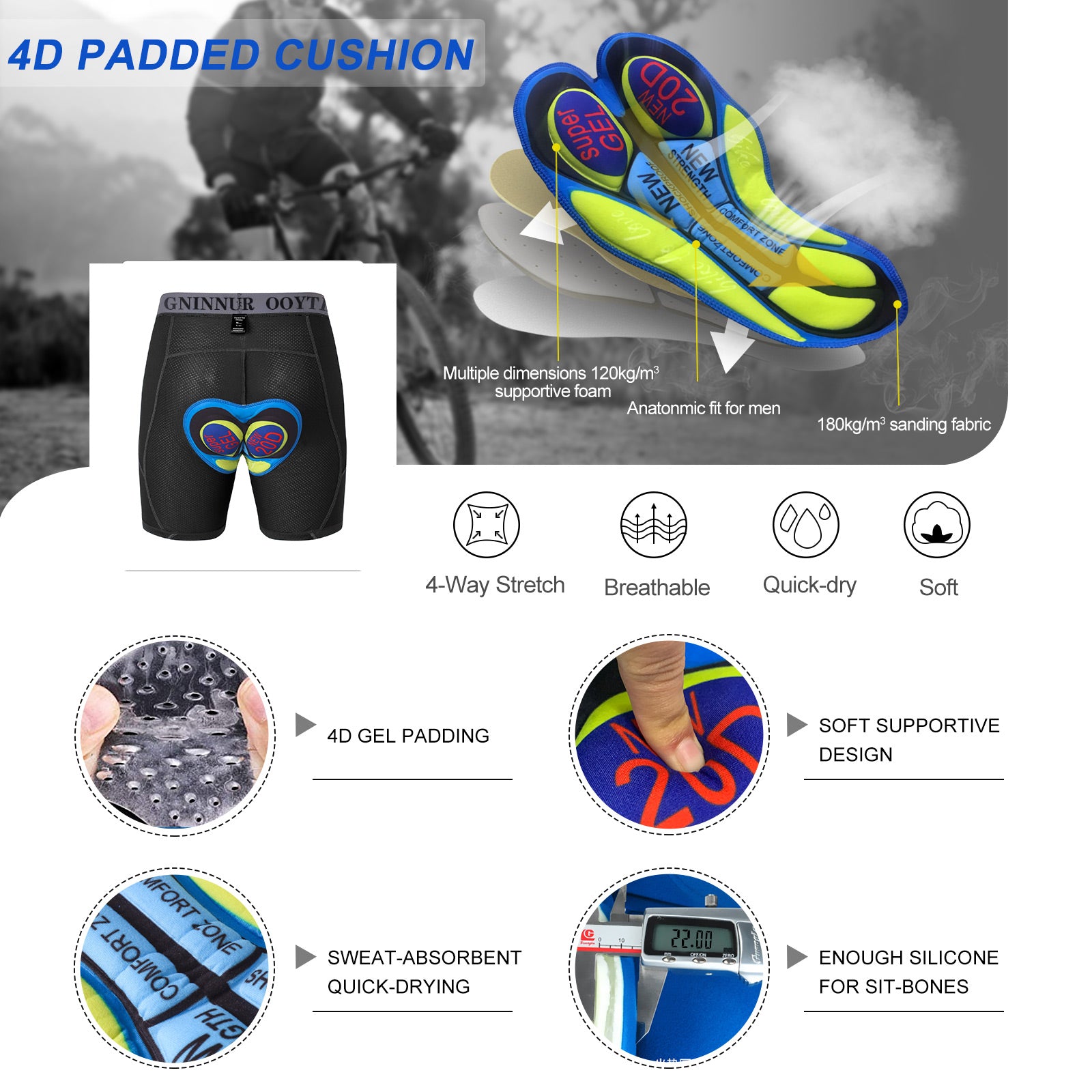 3D Padded Bike Shorts Cycling Pants With Padding