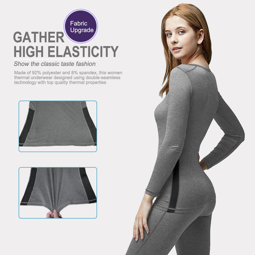 MEETWEE Grey Winter Thermal Underwear Set