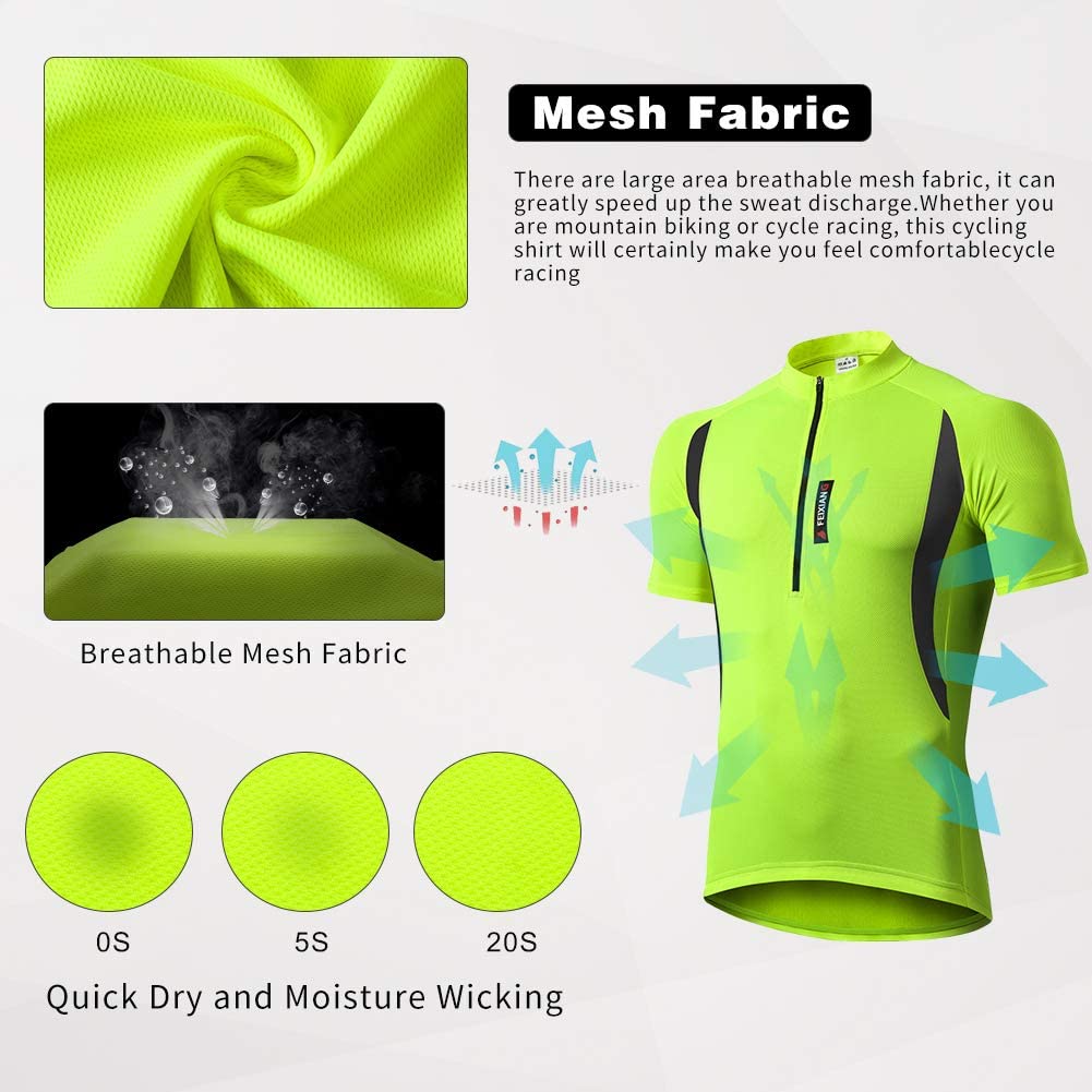 MEETWEE Men’s Cycling Jerseys, Short Sleeve Biking Cycle Tops Quick Dry Breathable Mountain Bike MTB Shirt Racing Bicycle Clothes - Meetyooshop-DealsGloble