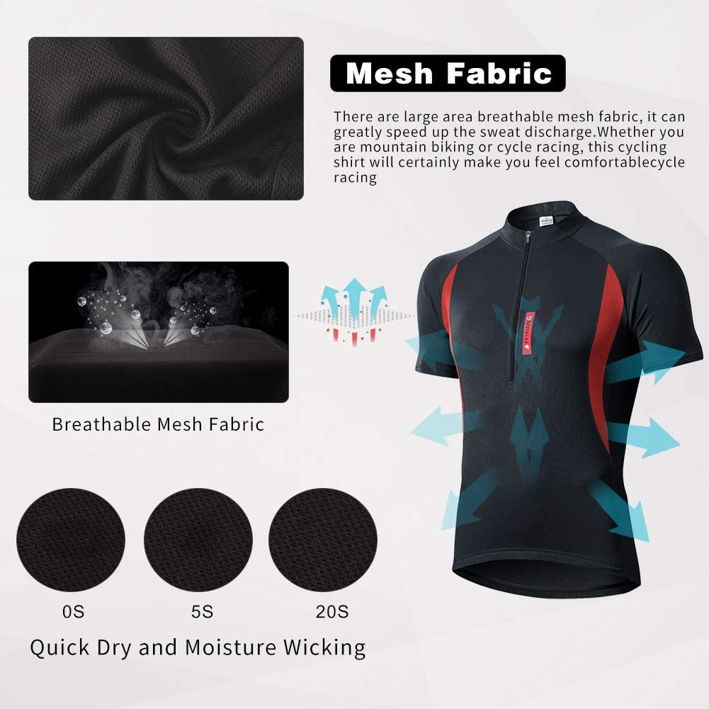 MEETWEE Men’s Cycling Jerseys, Short Sleeve Biking Cycle Tops Quick Dry Breathable Mountain Bike MTB Shirt Racing Bicycle Clothes - Meetyooshop-DealsGloble