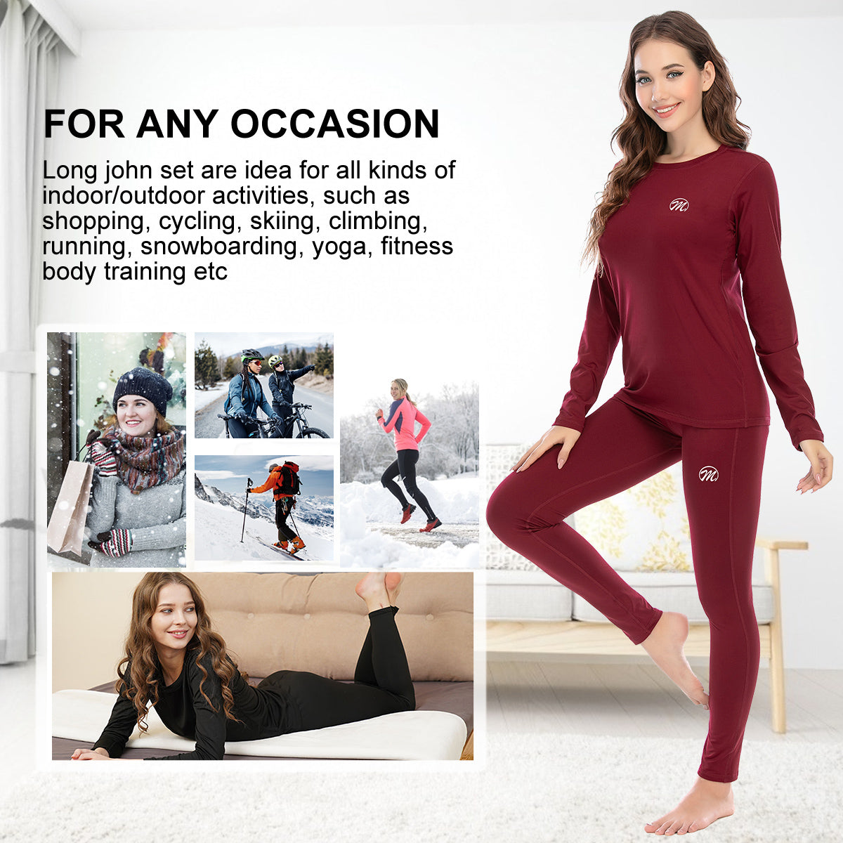 MEETWEE Red Winter Thermal Underwear Set