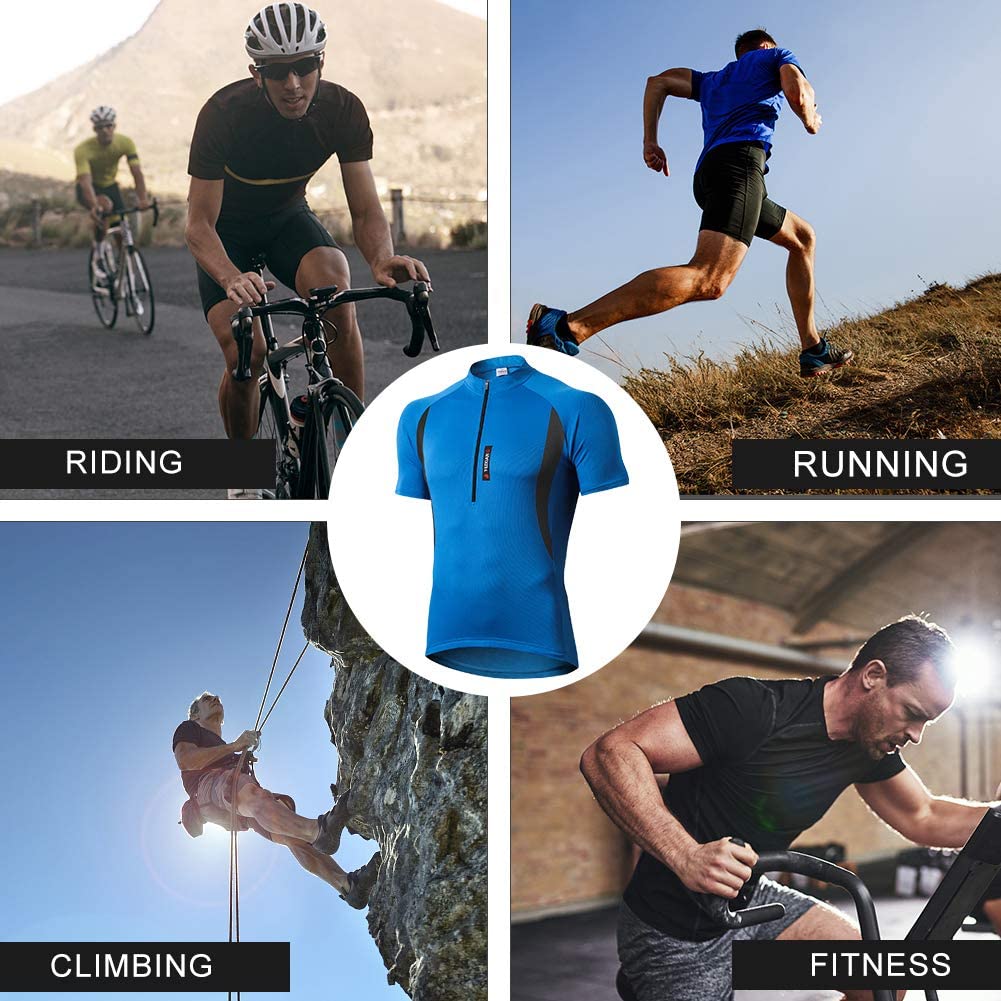 MEETWEE Men’s Cycling Jerseys, Short Sleeve Biking Cycle Tops Quick Dry Breathable Mountain Bike MTB Shirt Racing Bicycle Clothes - Meetyooshop-DealsGloble