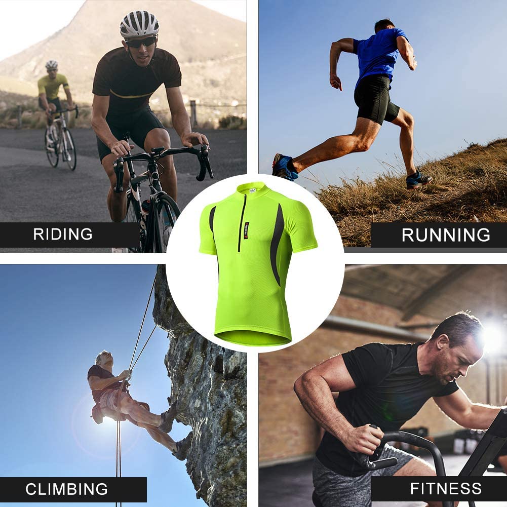 MEETWEE Men’s Cycling Jerseys, Short Sleeve Biking Cycle Tops Quick Dry Breathable Mountain Bike MTB Shirt Racing Bicycle Clothes - Meetyooshop-DealsGloble