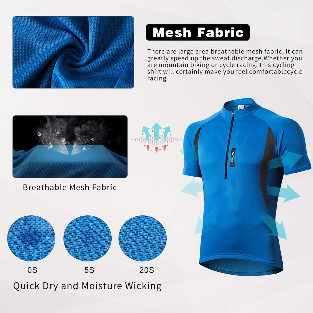 MEETWEE Men’s Cycling Jerseys, Short Sleeve Biking Cycle Tops Quick Dry Breathable Mountain Bike MTB Shirt Racing Bicycle Clothes - Meetyooshop-DealsGloble