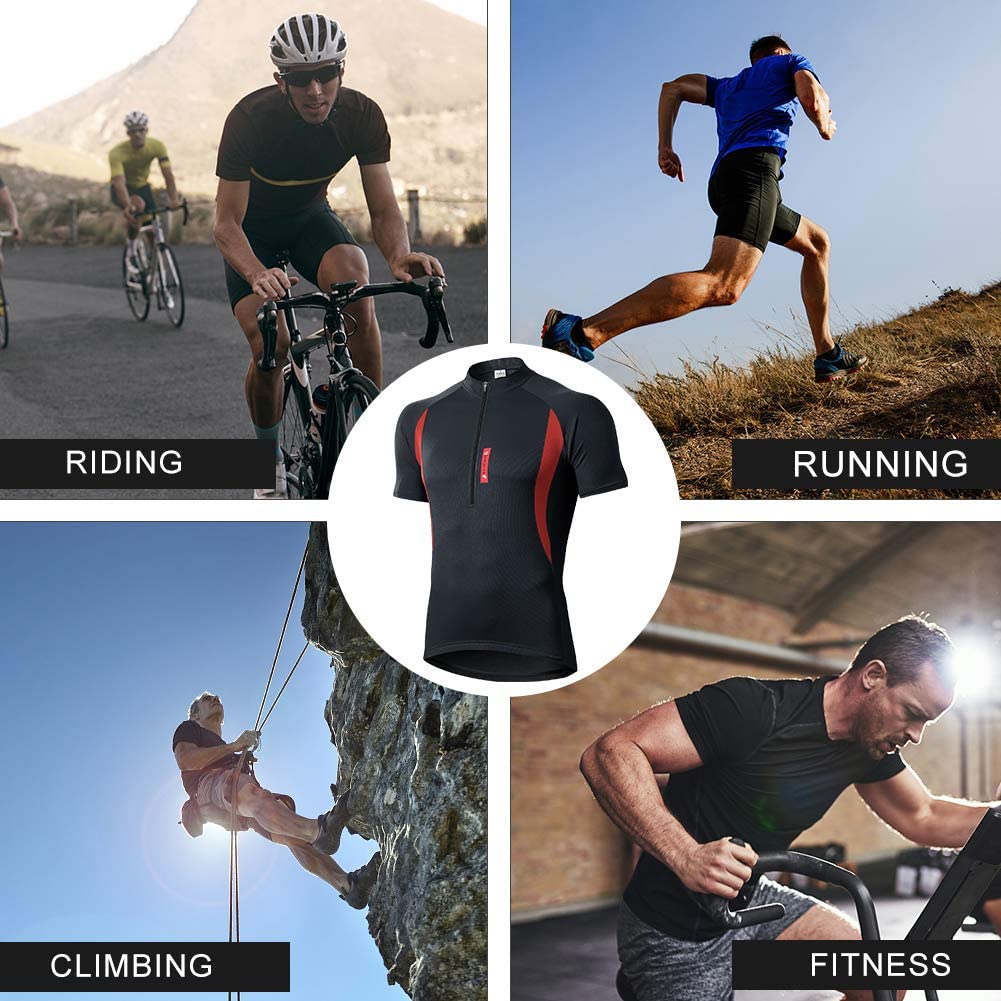 MEETWEE Men’s Cycling Jerseys, Short Sleeve Biking Cycle Tops Quick Dry Breathable Mountain Bike MTB Shirt Racing Bicycle Clothes - Meetyooshop-DealsGloble