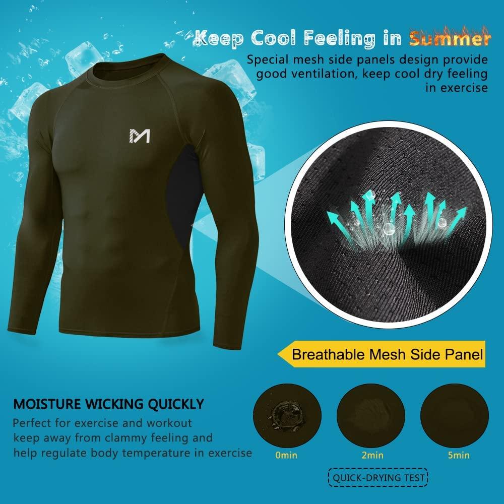 Men's Compression Long Sleeve Athletic Workout Shirt