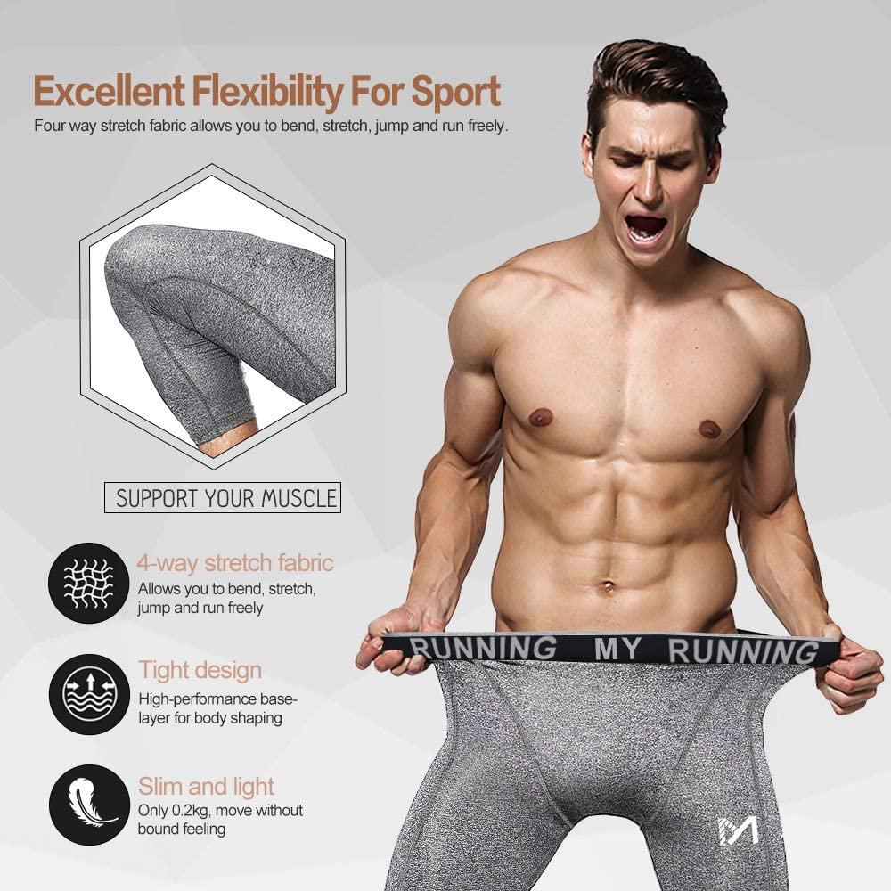 Men's 3/4 Compression Pants Sports Workout Running Tights Leggings