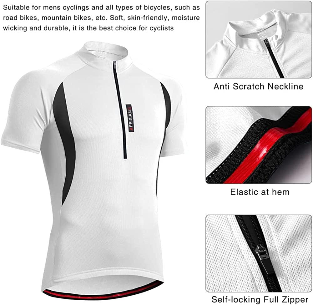 Men’s Cycling Jersey, Short Sleeve Biking Cycle Tops Quick Dry Breathable Mountain Bike MTB Shirt Racing Bicycle Clothes