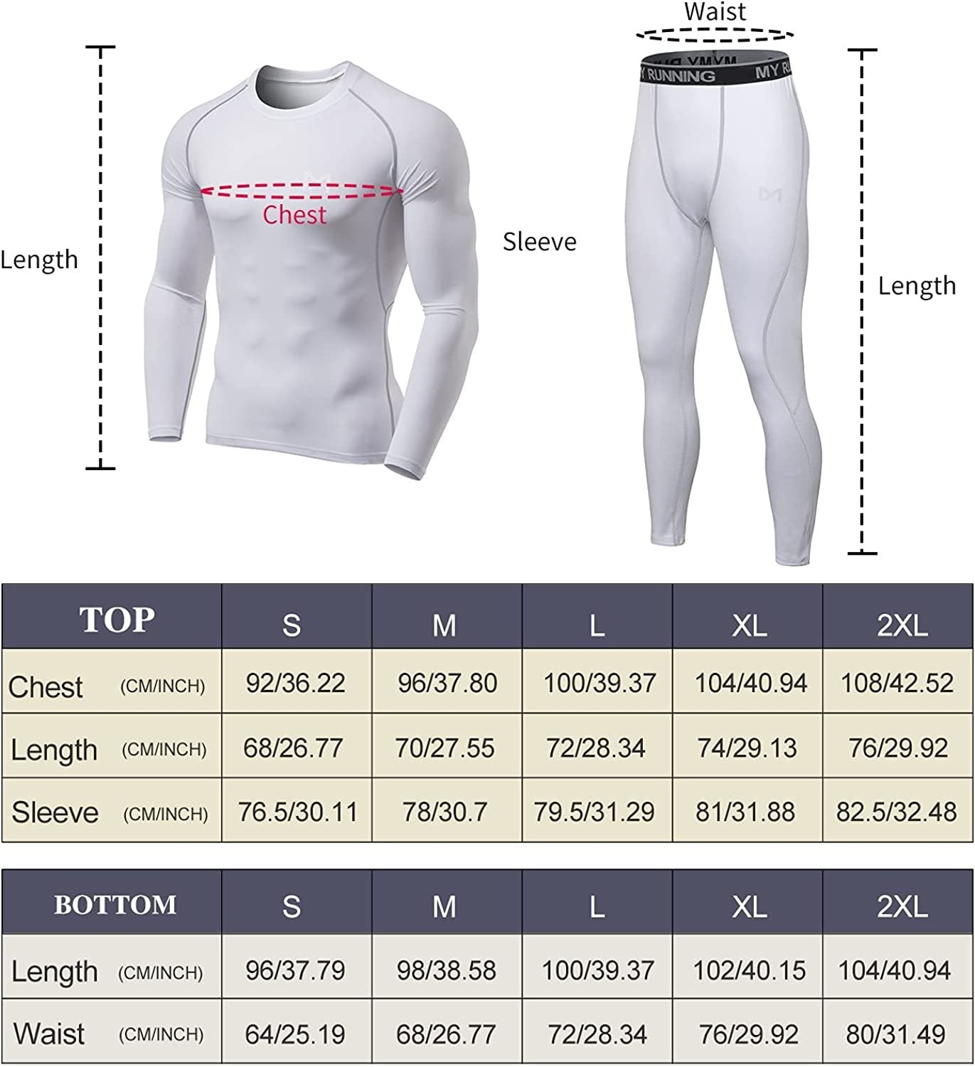 Men's Thermal Underwear Set Sport Long Johns Base Layer