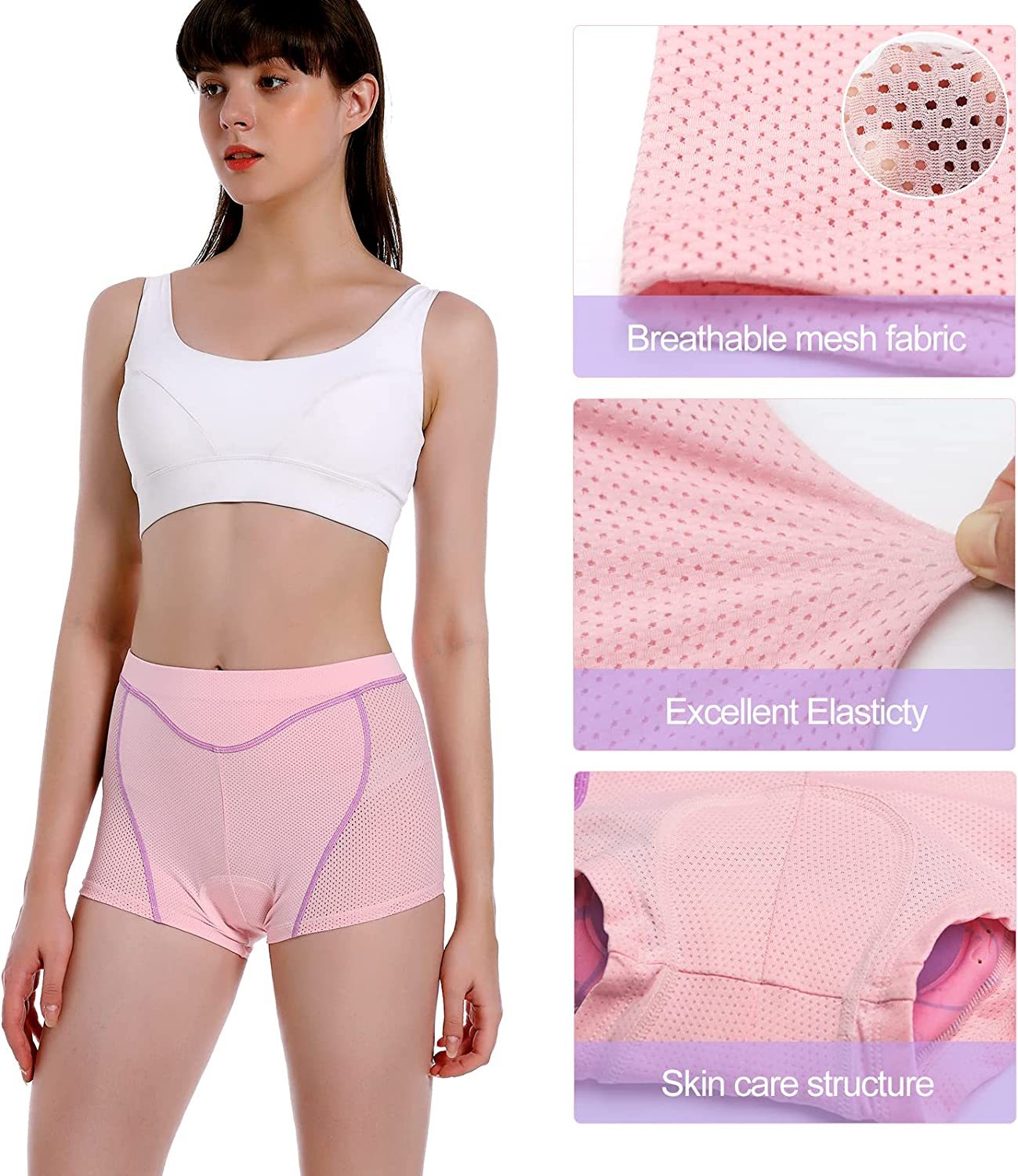 Women's Cycling Underwear, 4D Padded Gel Bike Shorts Lightweight Quick Dry Cycling Knickers
