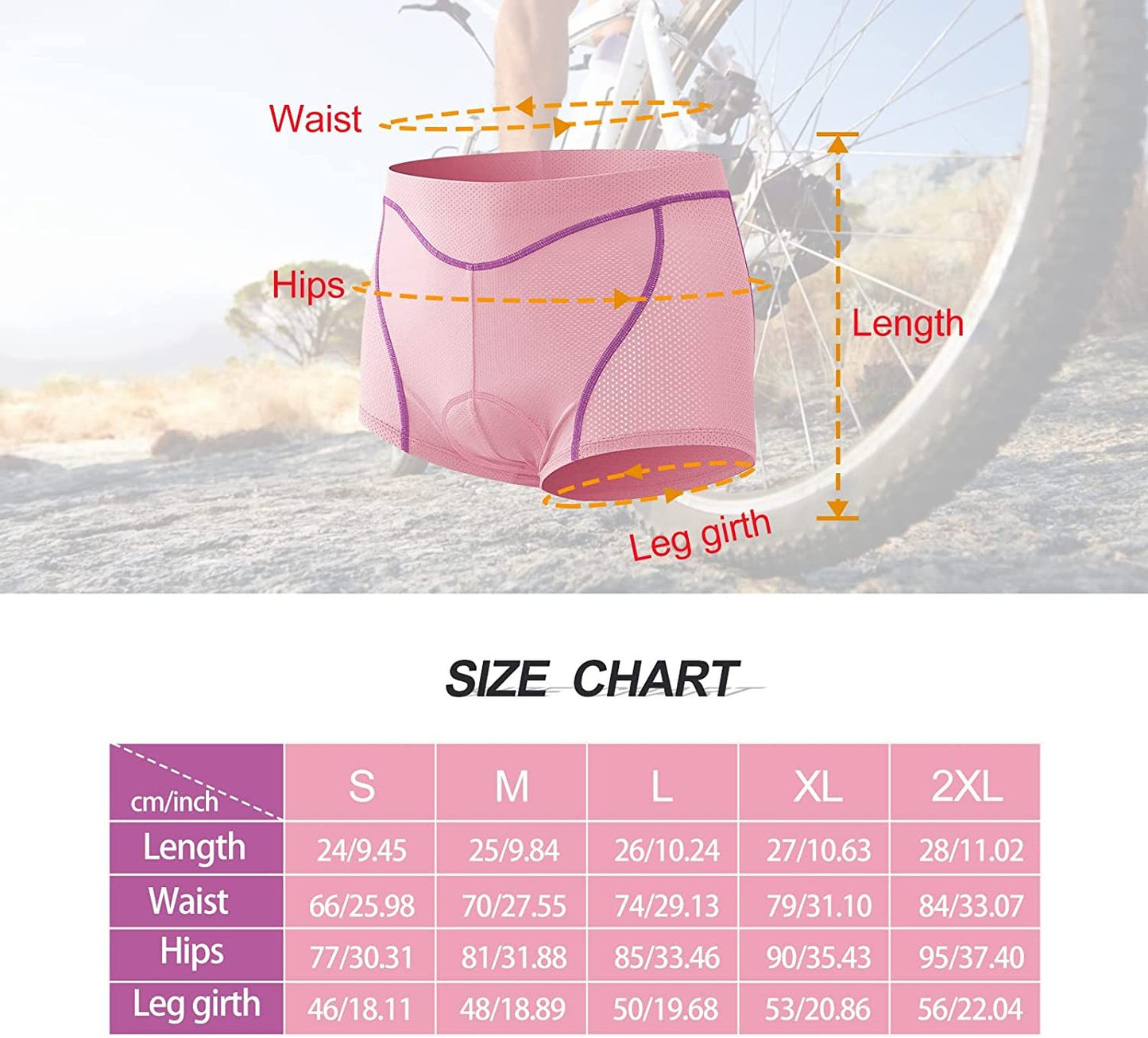 Women's Cycling Underwear, 4D Padded Gel Bike Shorts Lightweight Quick Dry Cycling Knickers