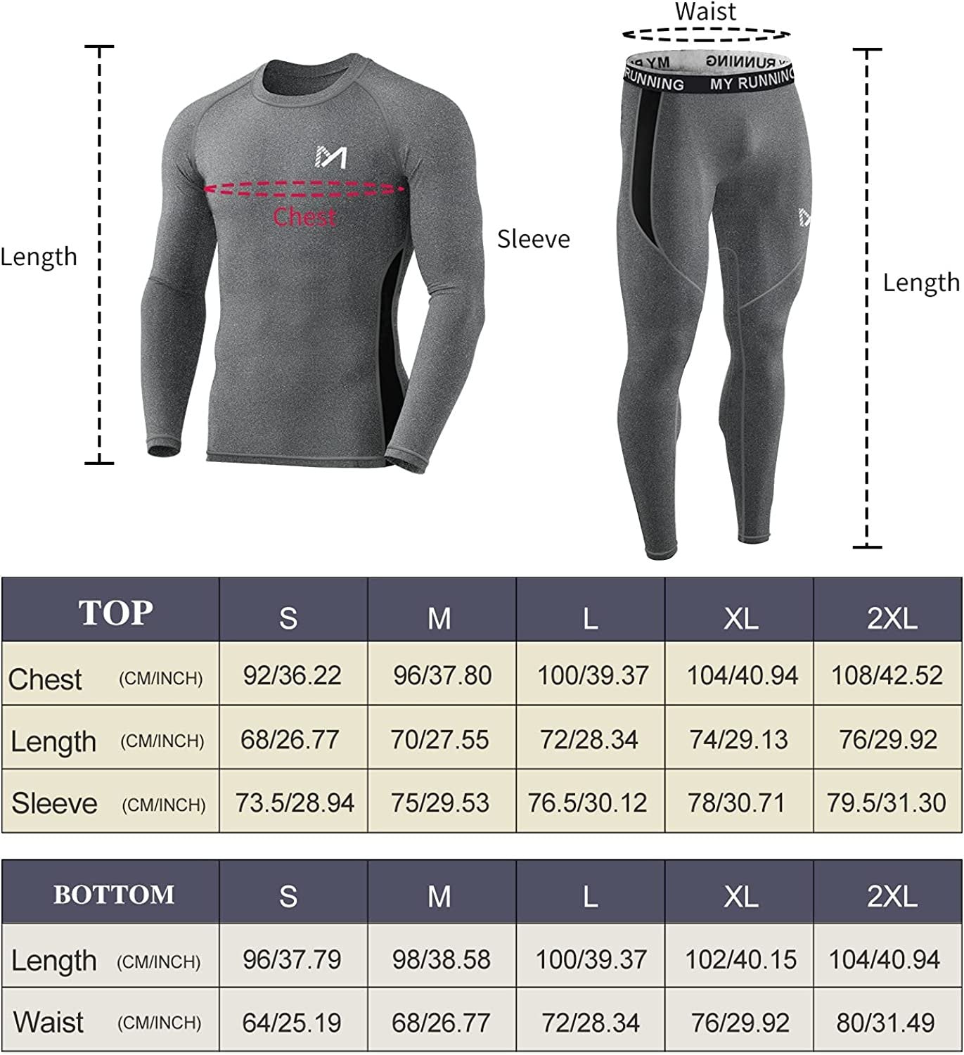 Men's Thermal Underwear Set Sport Long Johns Base Layer