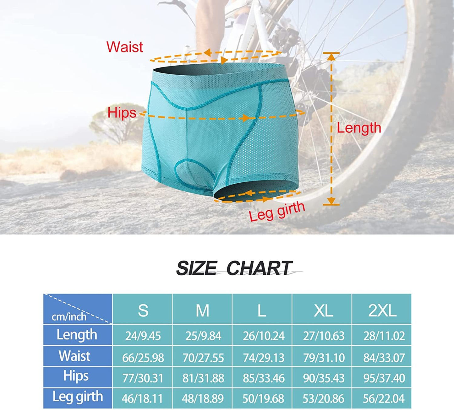 Women's Cycling Underwear, 4D Padded Gel Bike Shorts Lightweight Quick Dry Cycling Knickers
